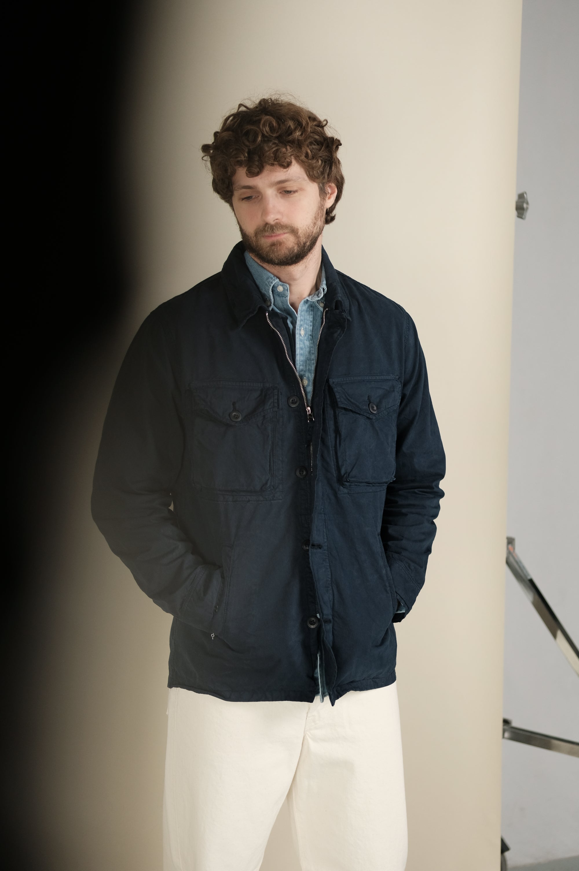 Hartford Jonah Woven Jacket Worker Blue