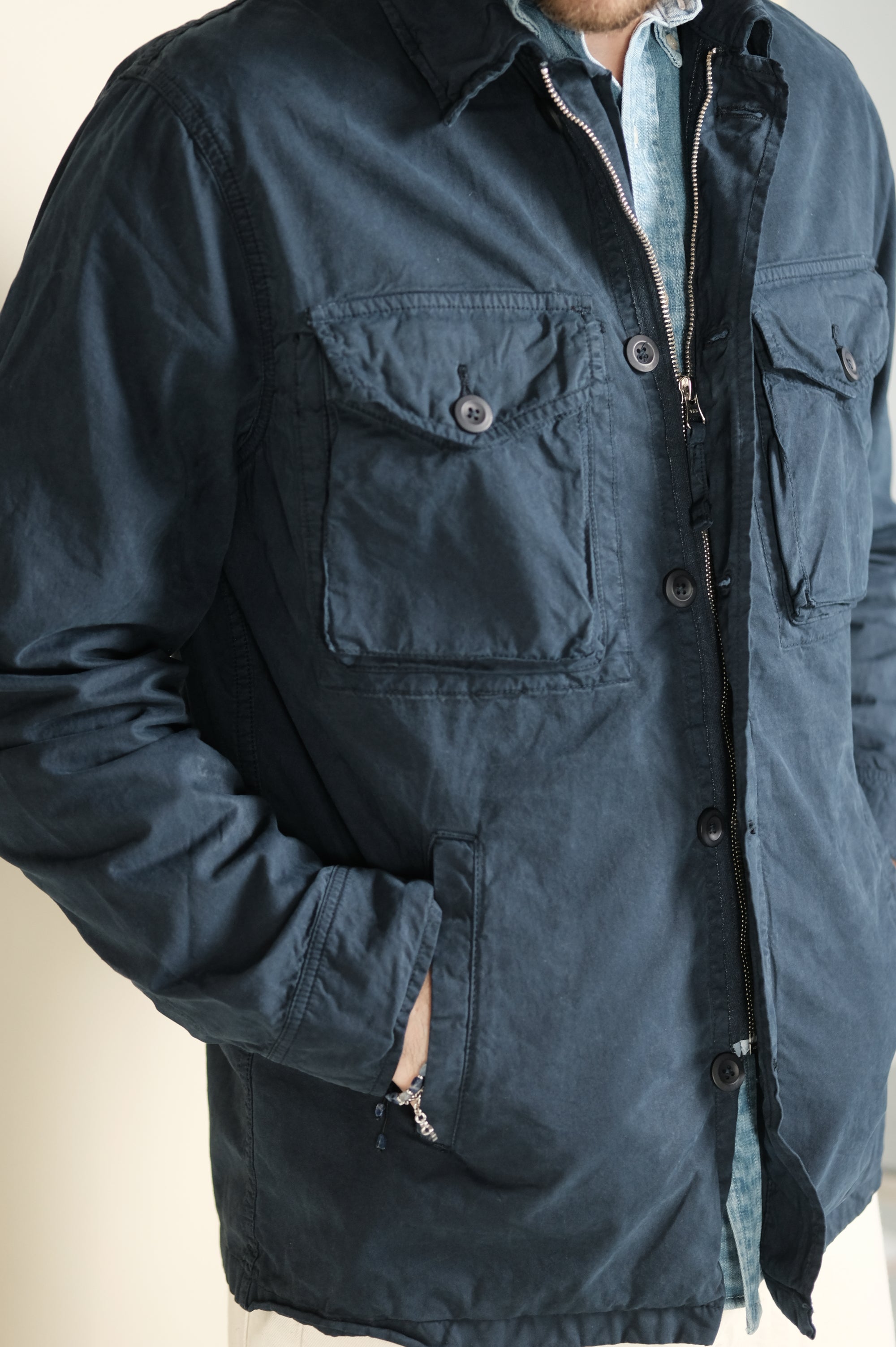 Hartford Jonah Woven Jacket Worker Blue
