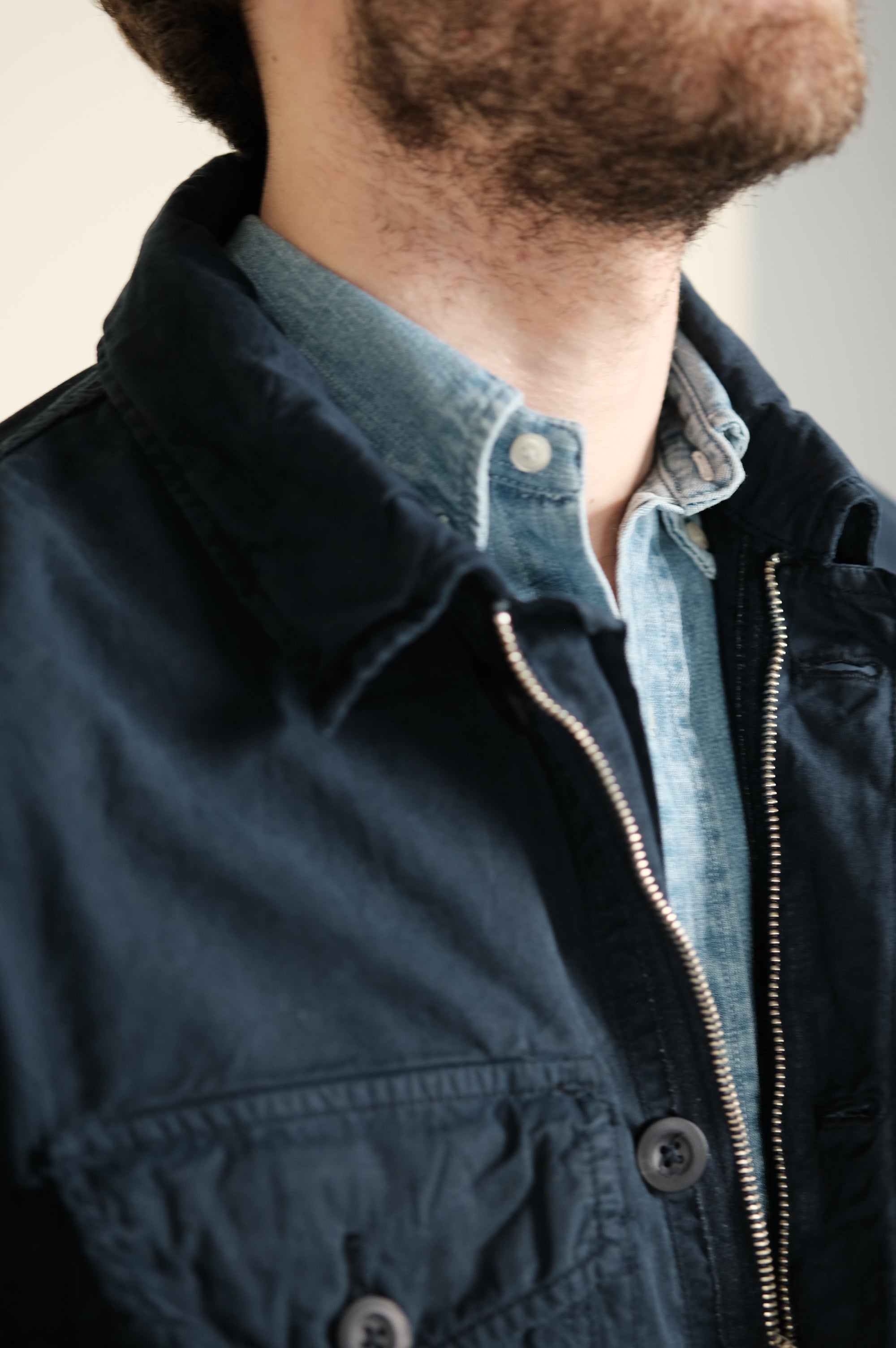 Hartford Jonah Woven Jacket Worker Blue