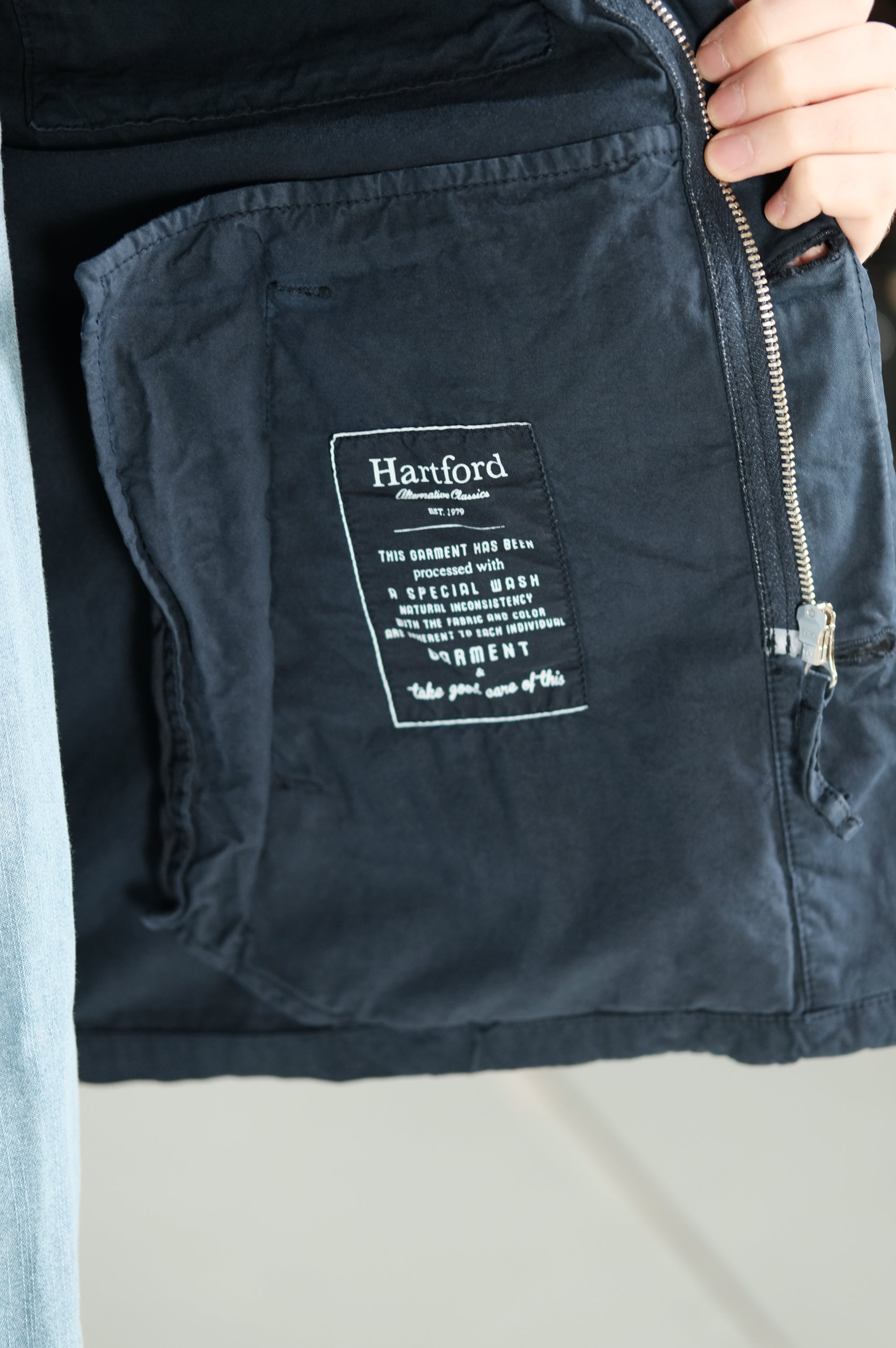 Hartford Jonah Woven Jacket Worker Blue