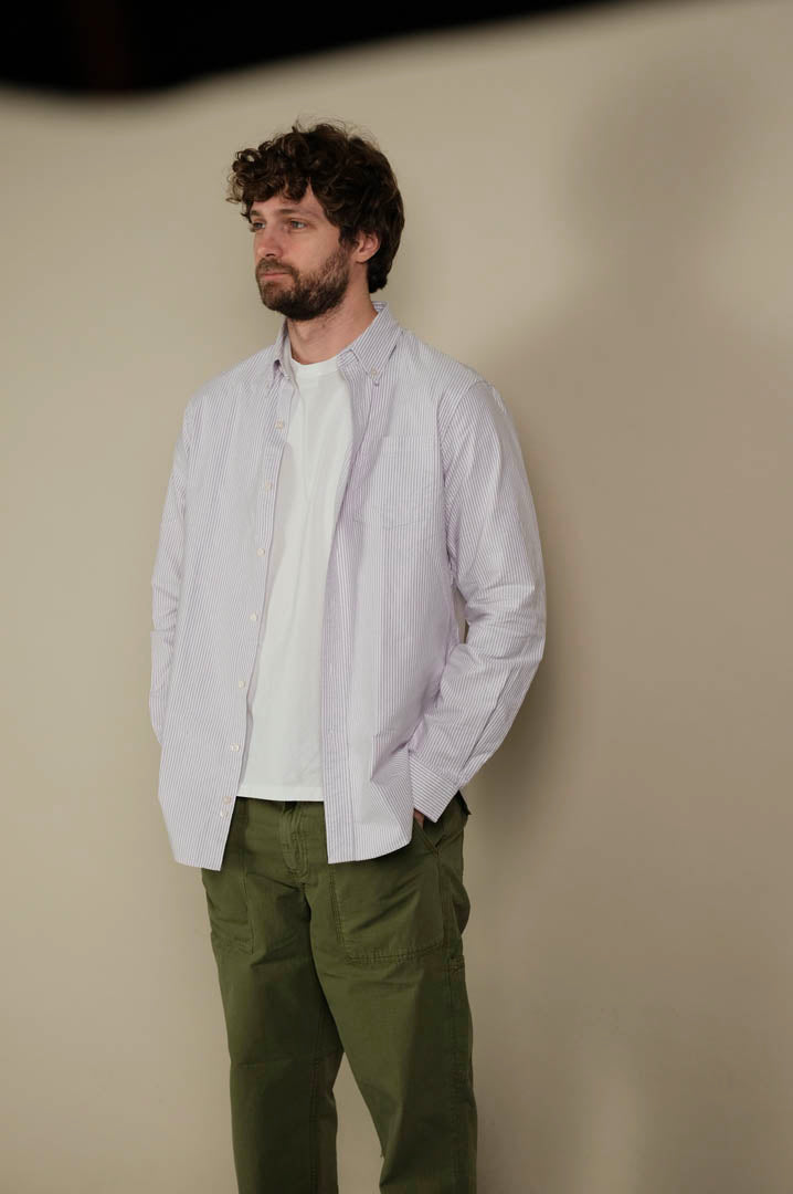 Gaffi & Co. Camicia Oxford Riga Viola