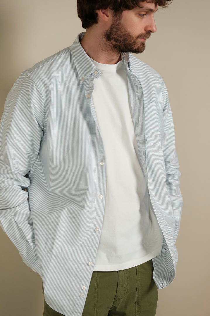 Gaffi & Co. Camicia Oxford Riga Blu