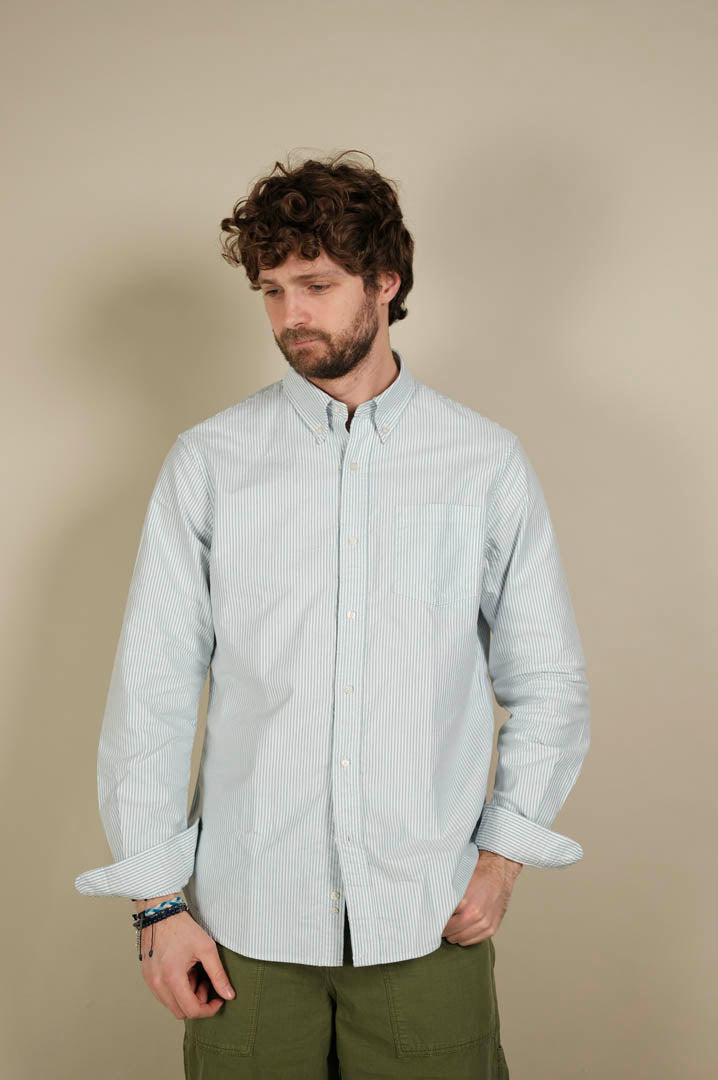 Gaffi & Co. Camicia Oxford Riga Blu