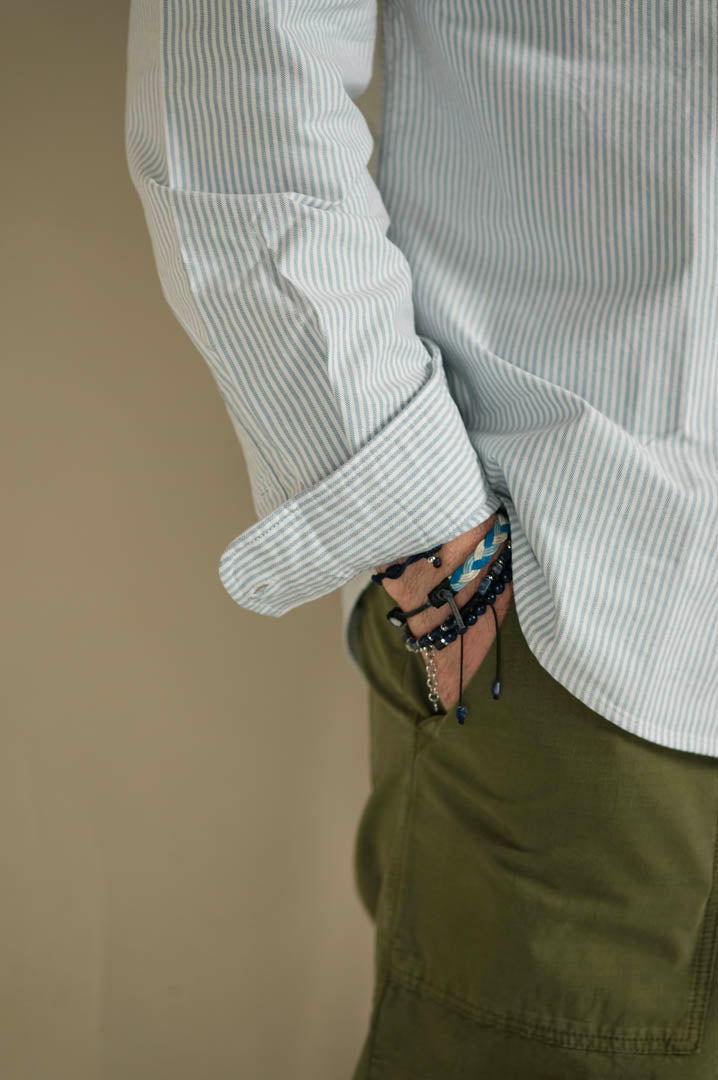 Gaffi & Co. Camicia Oxford Riga Blu