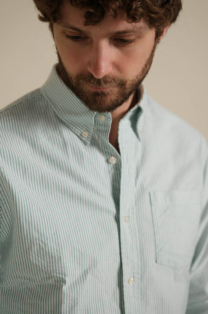 Gaffi & Co. Camicia Oxford Riga Verde