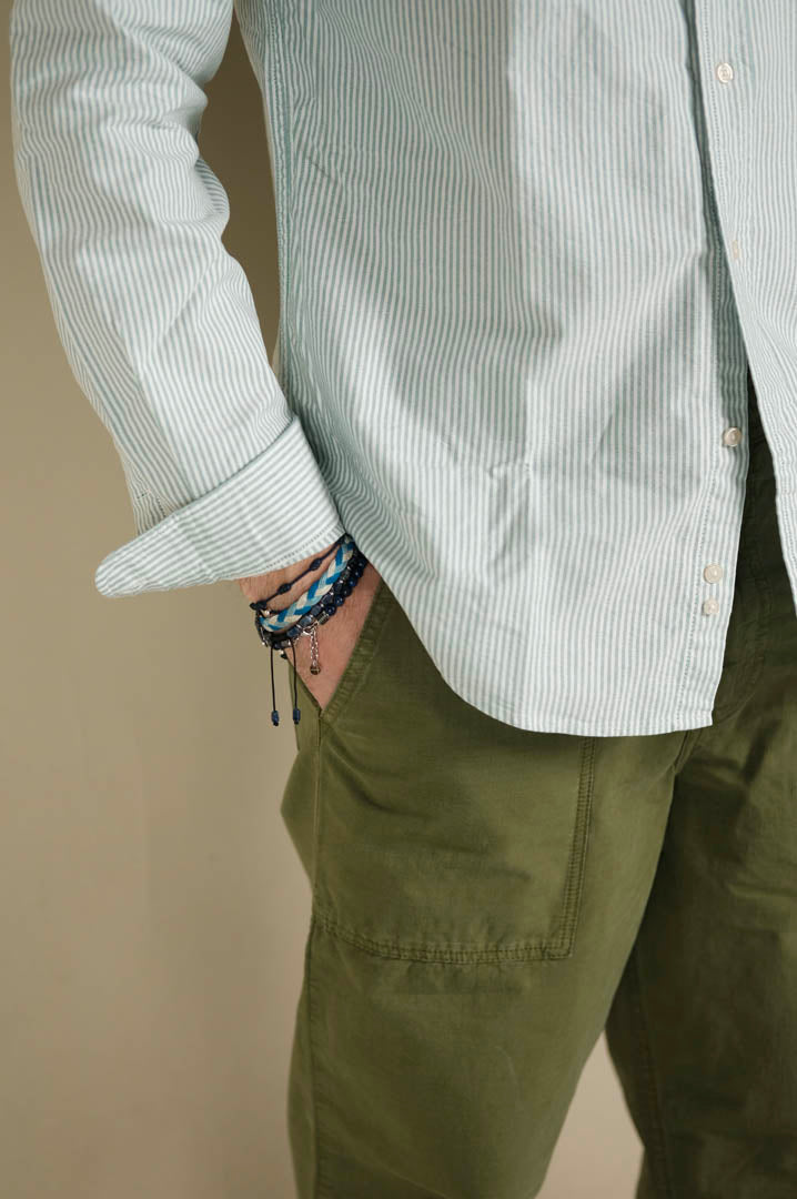 Gaffi & Co. Camicia Oxford Riga Verde