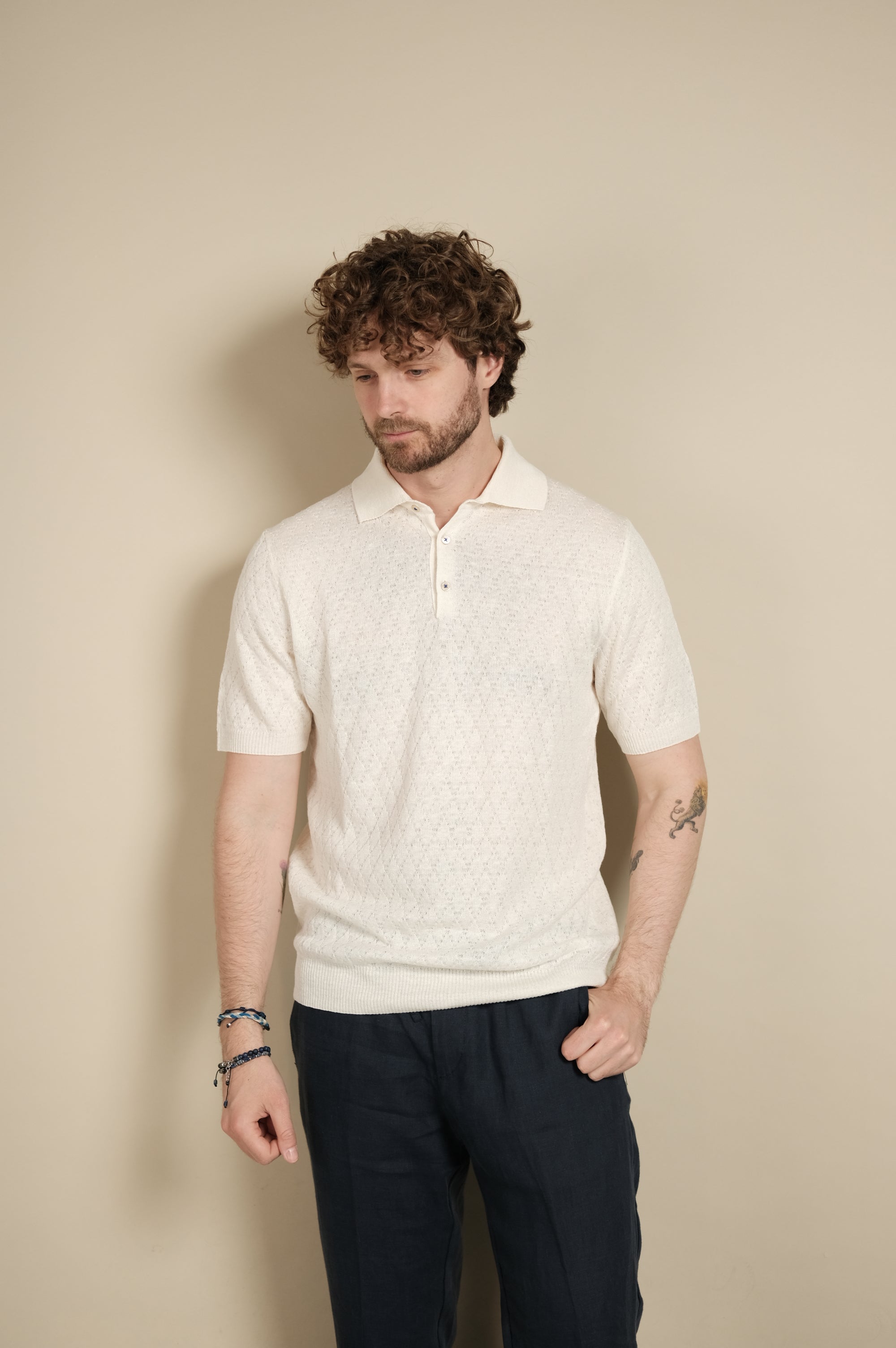 Gallia Knit Project Polo Farrel Panna