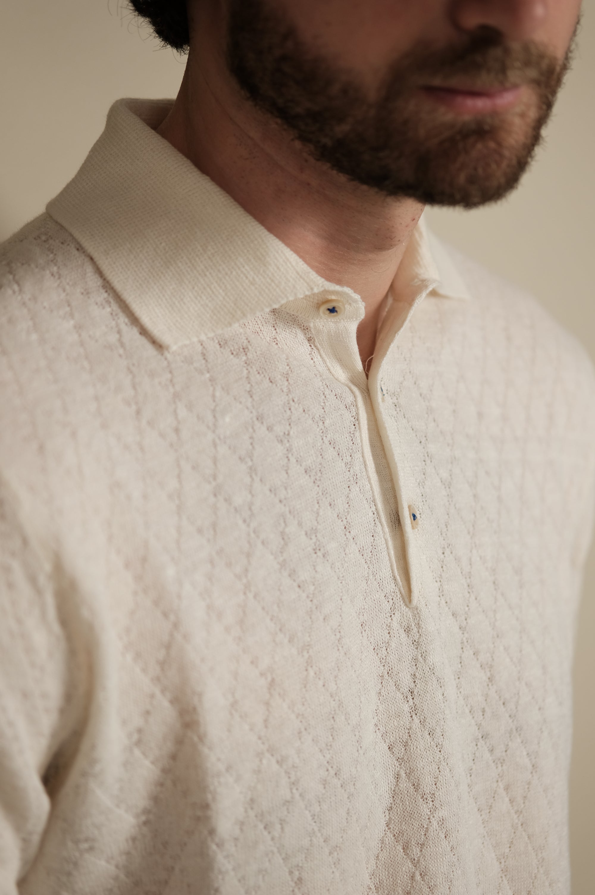 Gallia Knit Project Polo Farrel Panna