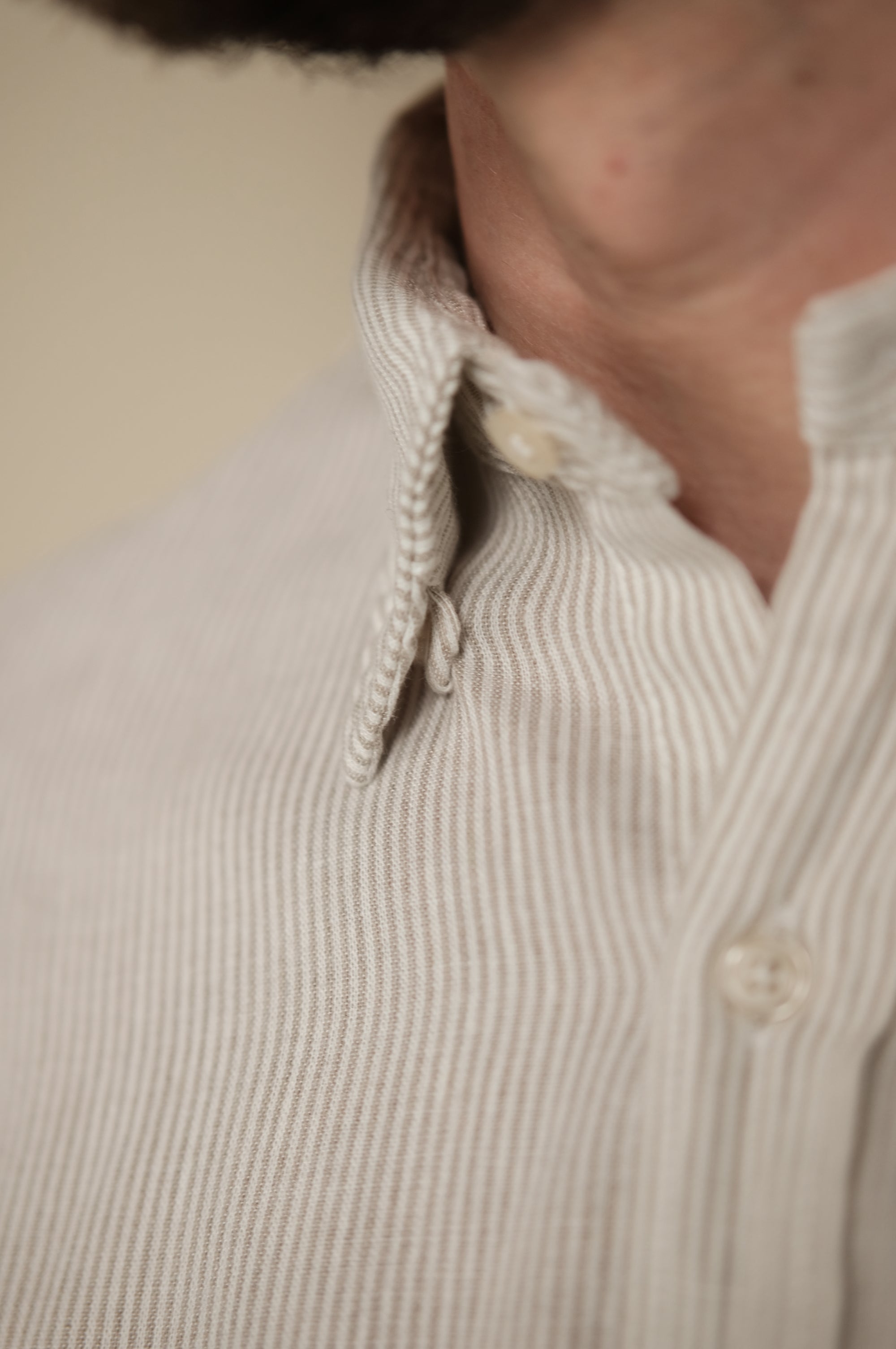 Gaffi & Co. Camicia Lino/Cotone Riga Sabbia