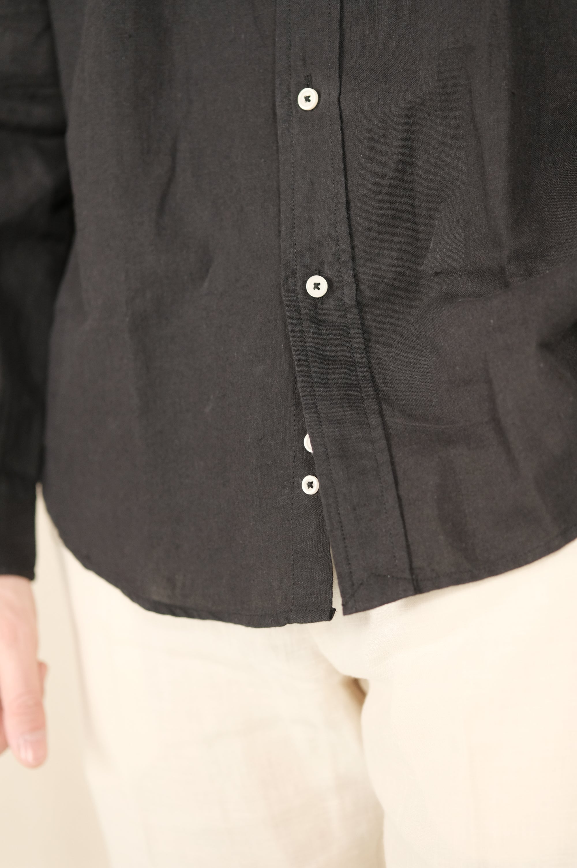 Gaffi & Co. Camicia Lino/Cotone Nero