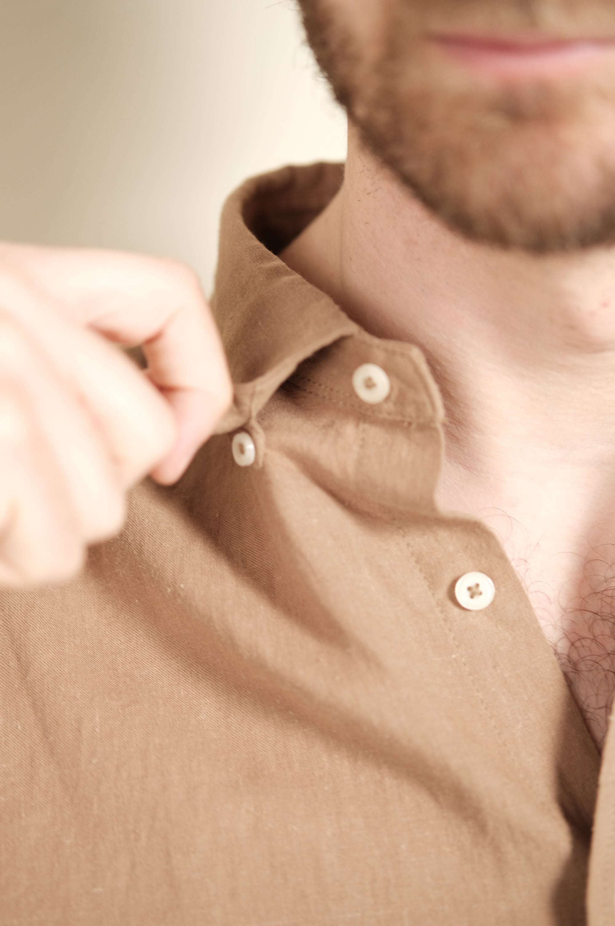 Gaffi & Co. Camicia Lino/Cotone Tortora