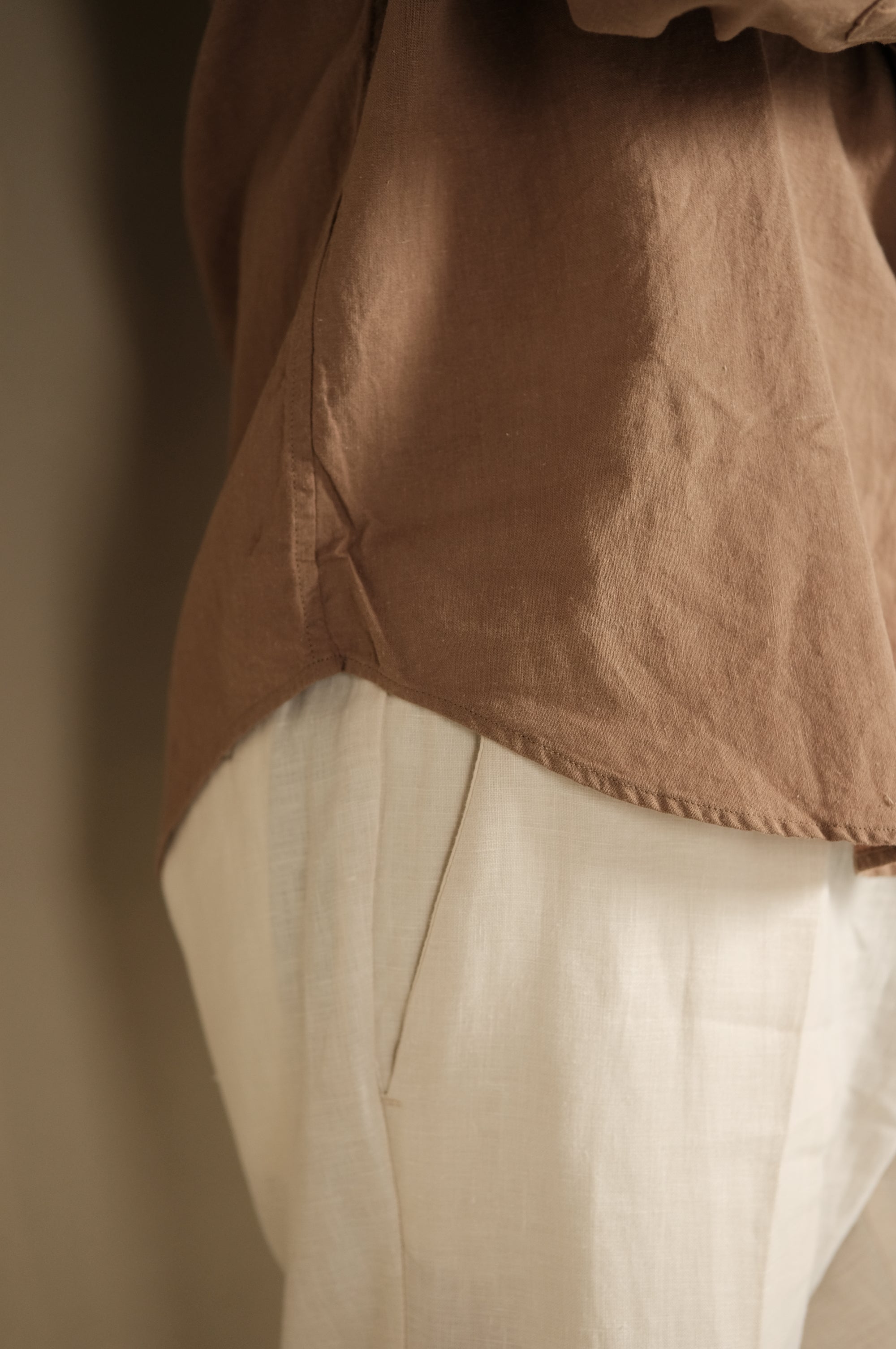 Gaffi & Co. Camicia Lino/Cotone Tortora