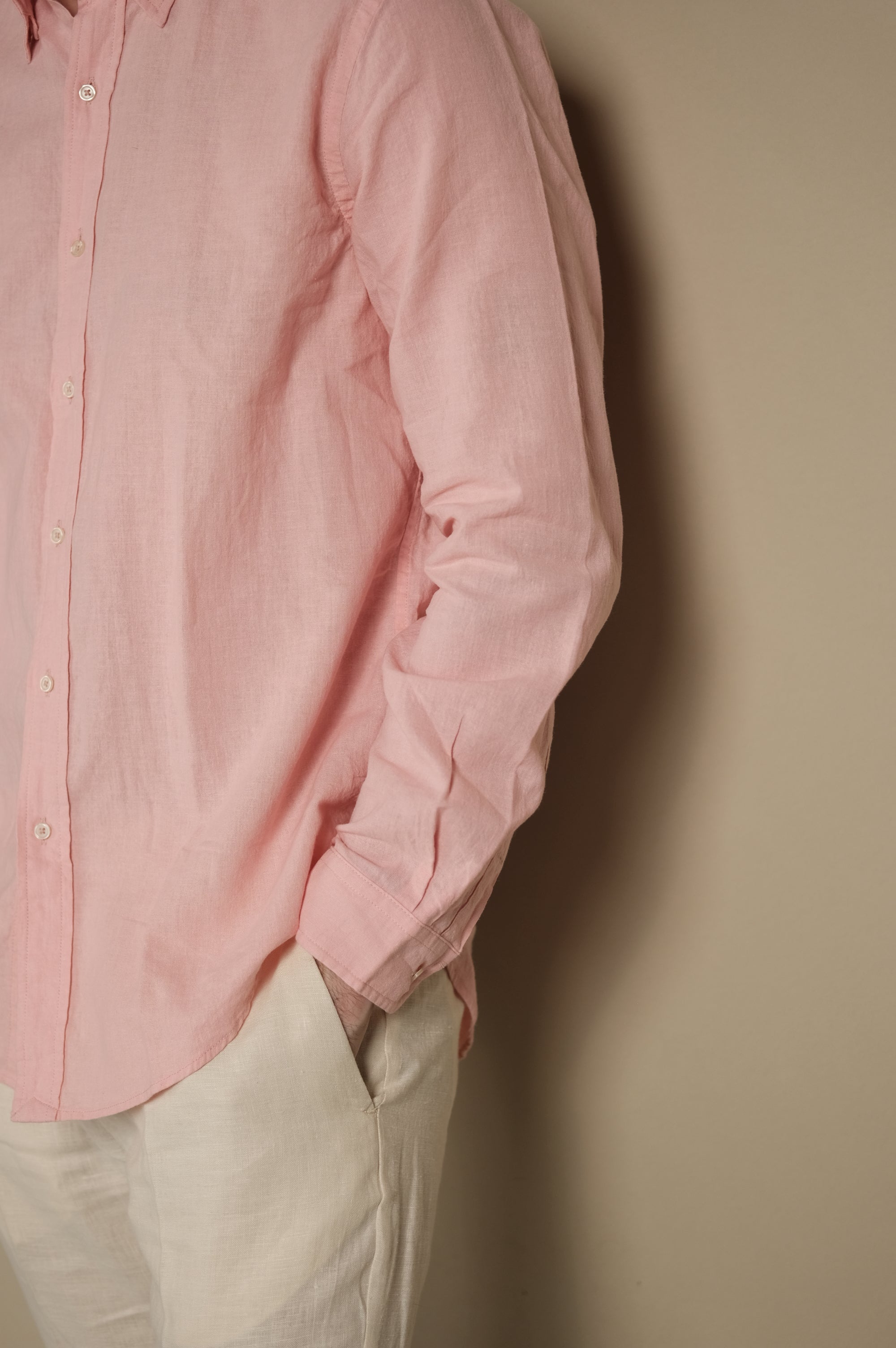 Gaffi & Co. Camicia Lino/Cotone Rosa