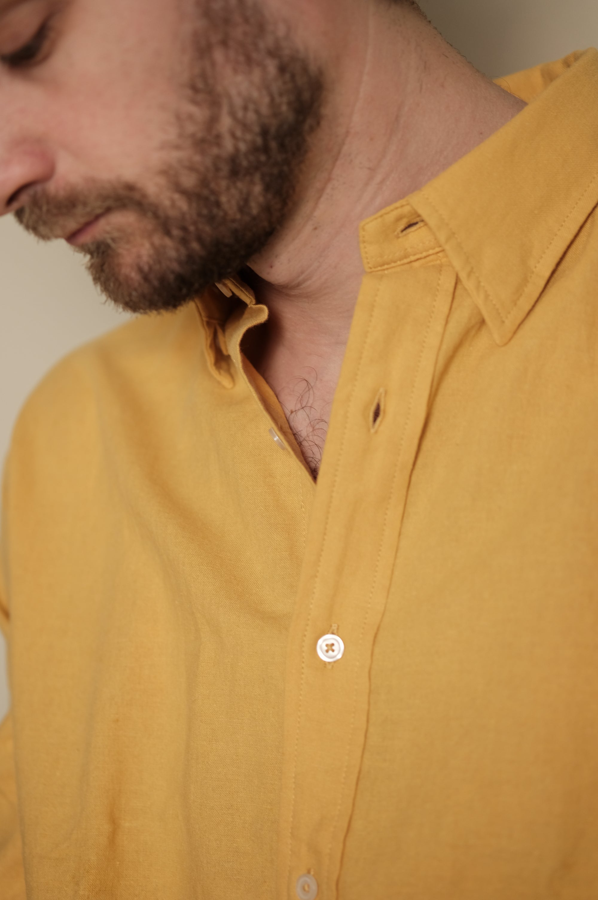 Gaffi & Co. Camicia Lino/Cotone Ocra