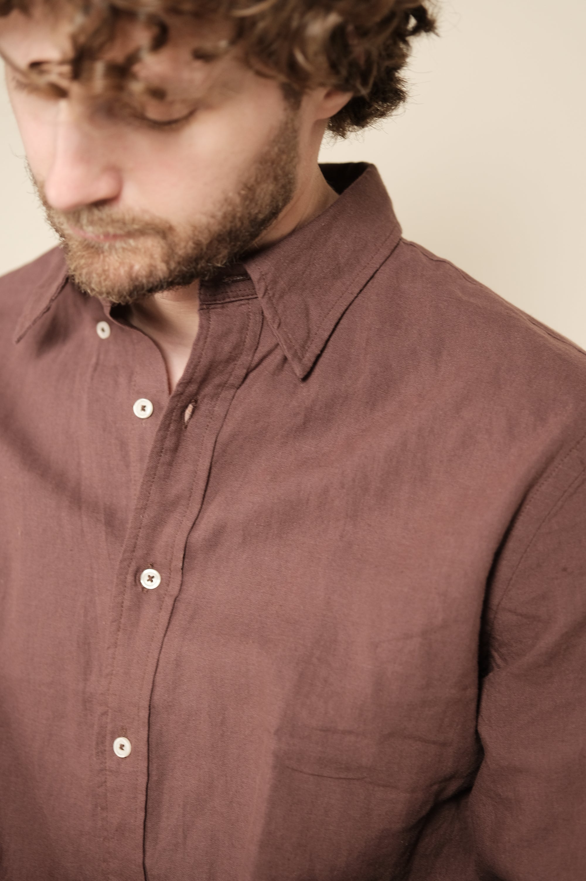 Gaffi & Co. Camicia Lino/Cotone Caffè