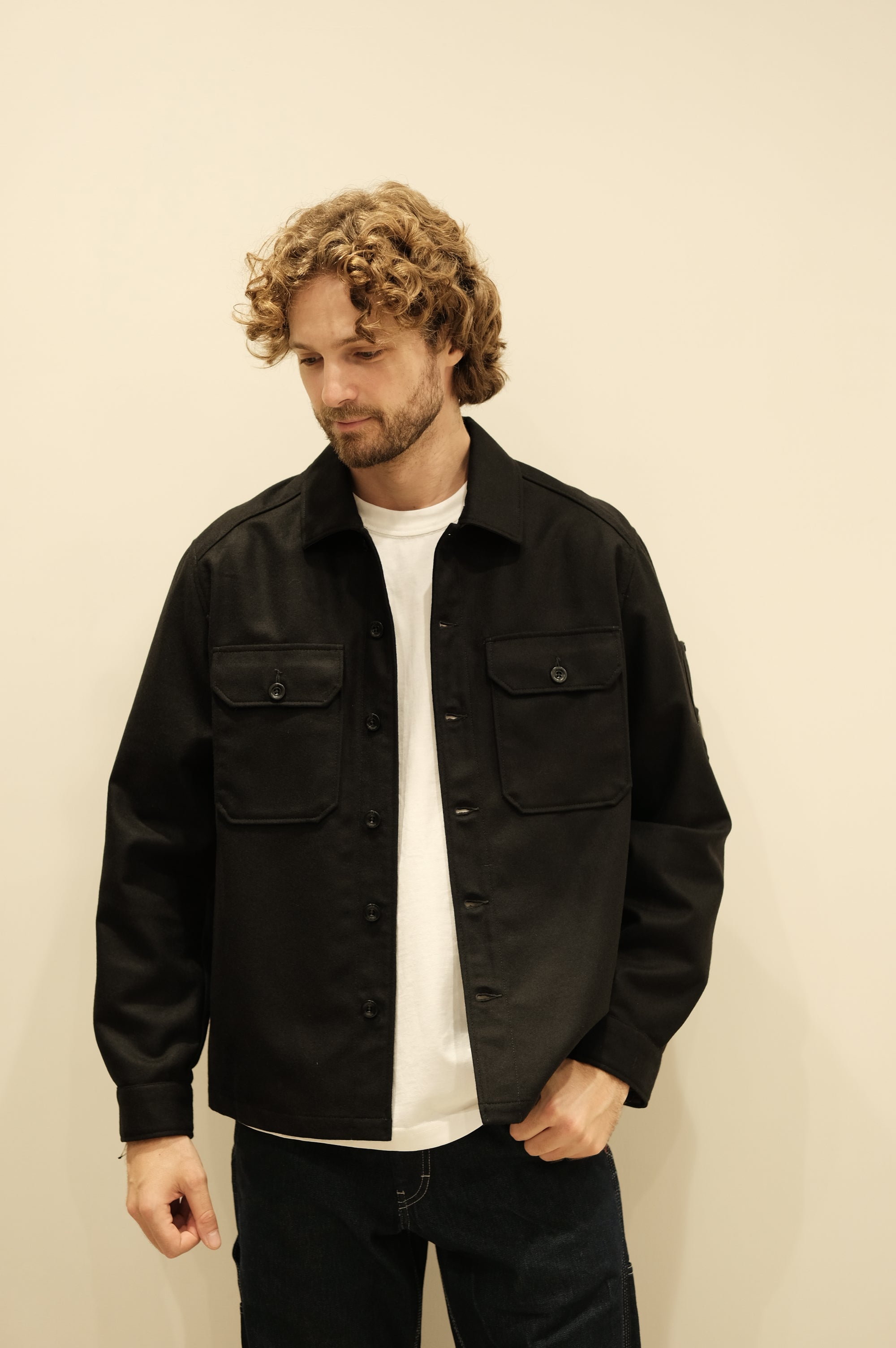 C.P. Company Overshirt in Felt Black