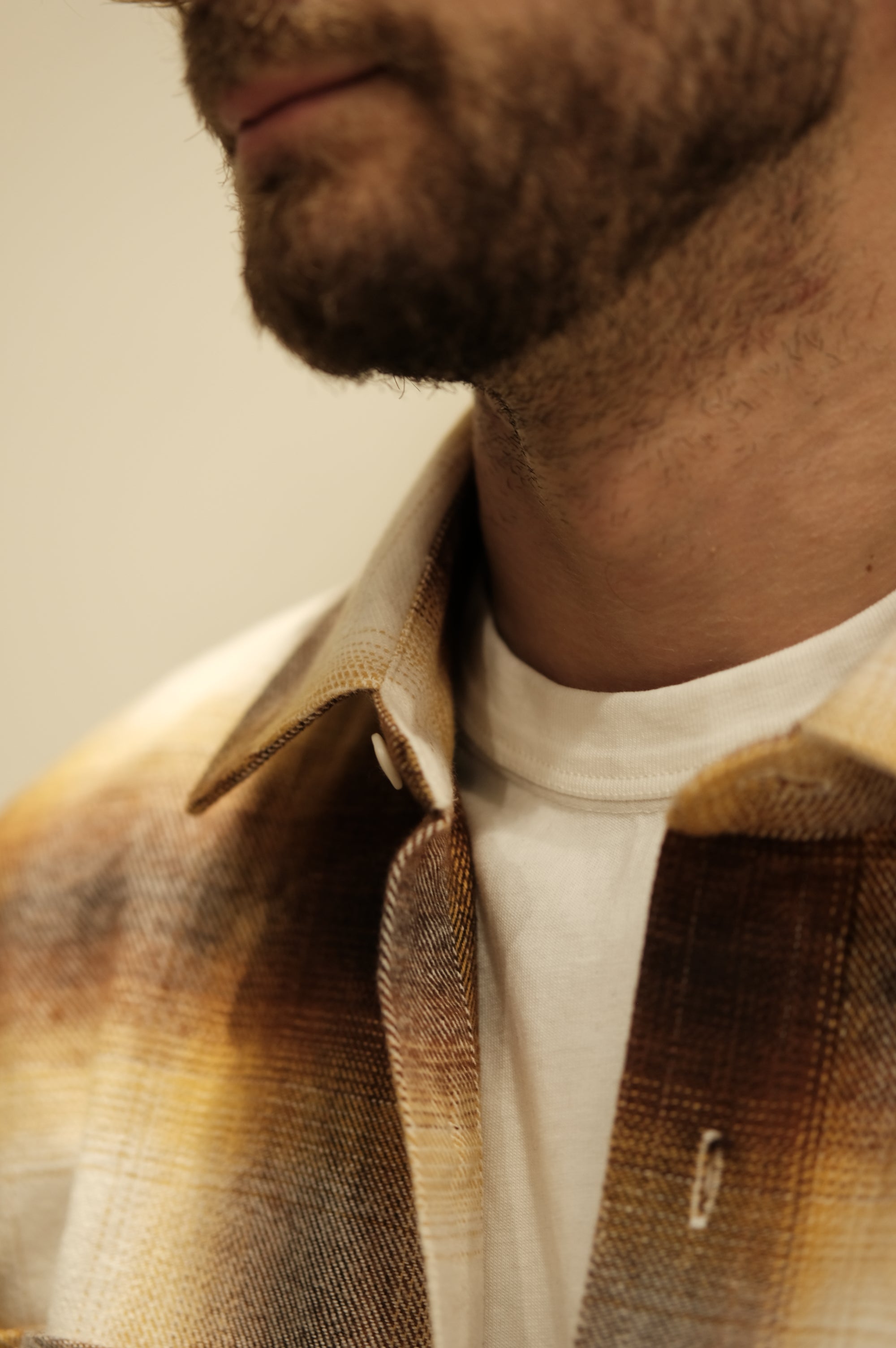 Roy Rogers Workwear Work Shirt Check Washed Brown