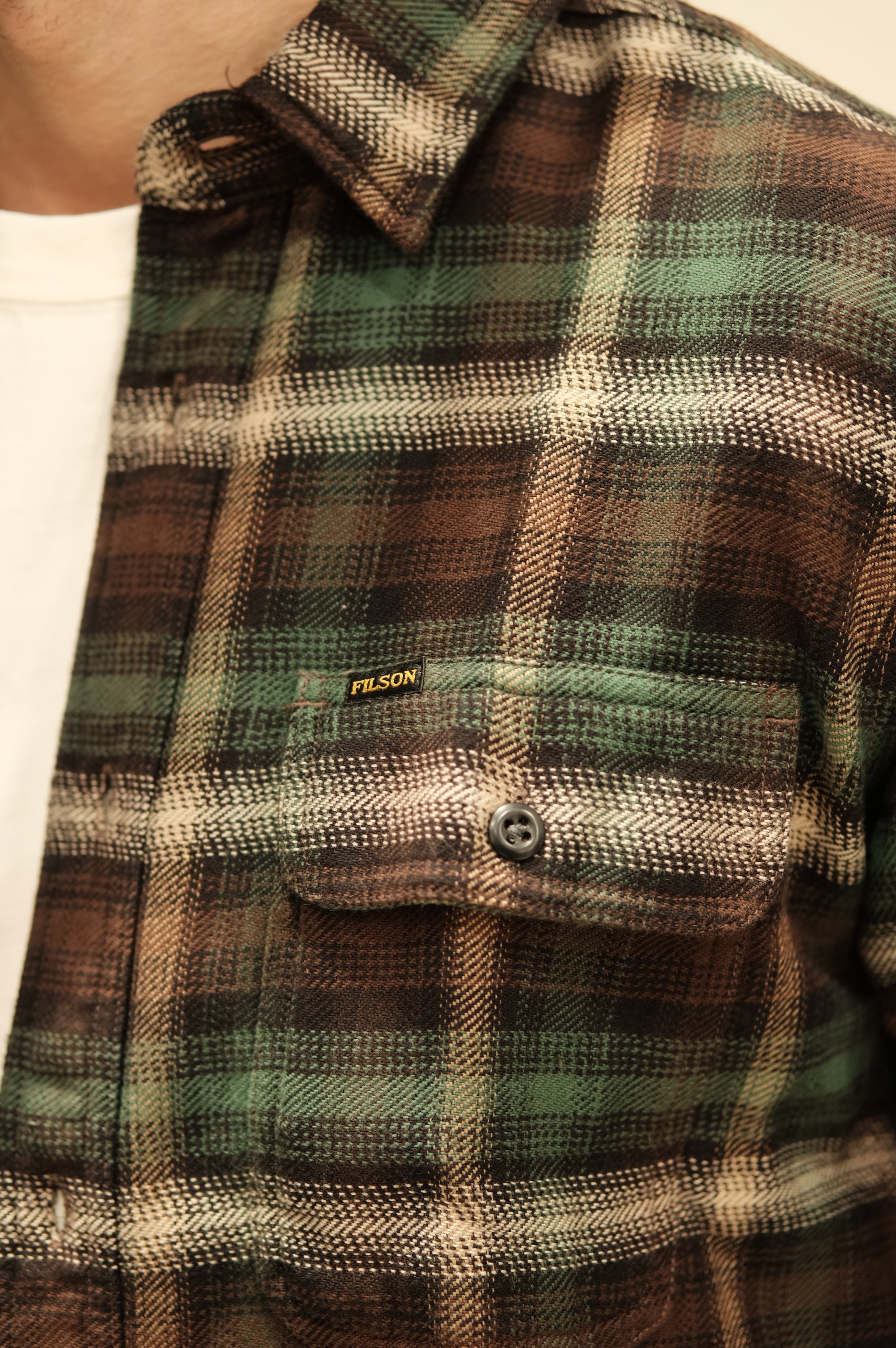 Filson Vintage Flannel Work Shirt Vintage Brown/Cream/Multi Plaid