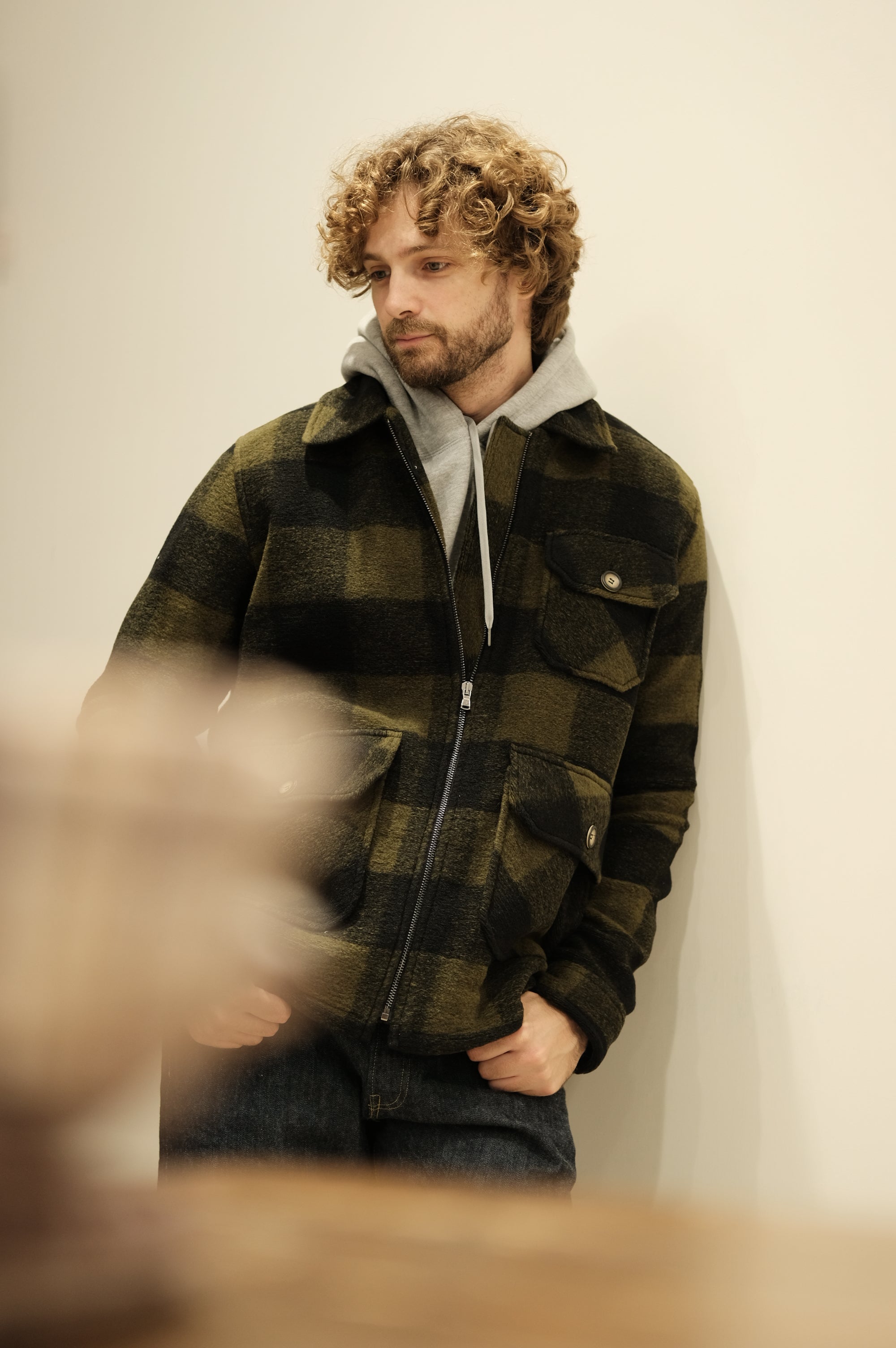 Gaffi & Co. Work Jacket Check Oliva