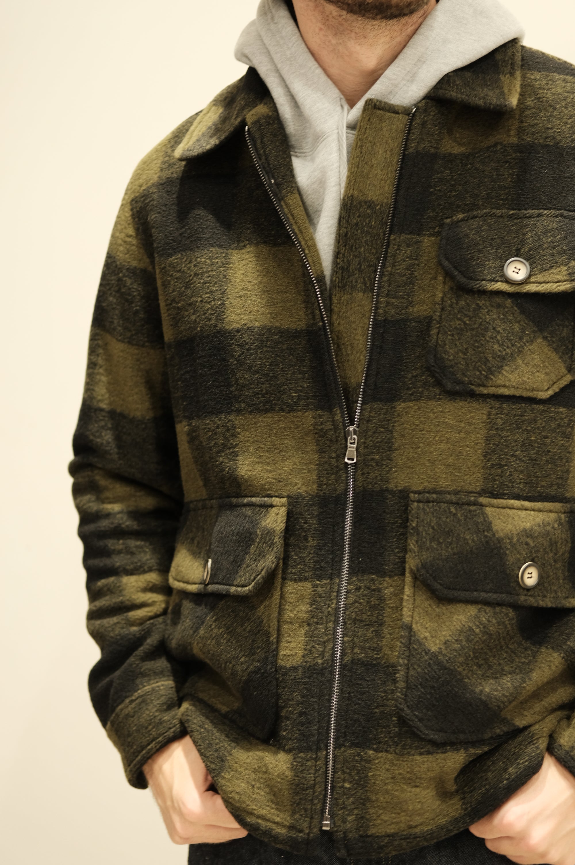 Gaffi & Co. Work Jacket Check Oliva