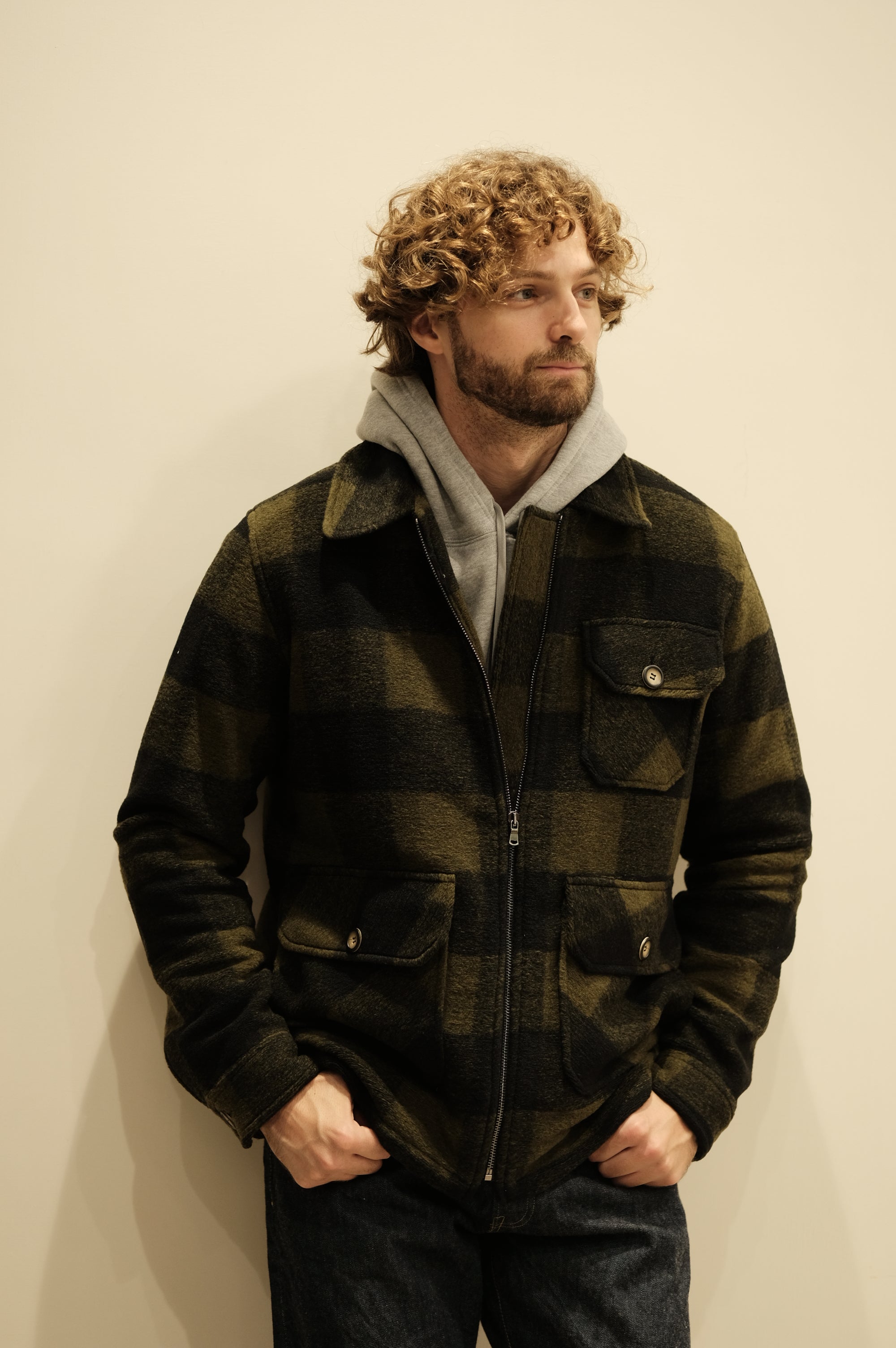 Gaffi & Co. Work Jacket Check Oliva