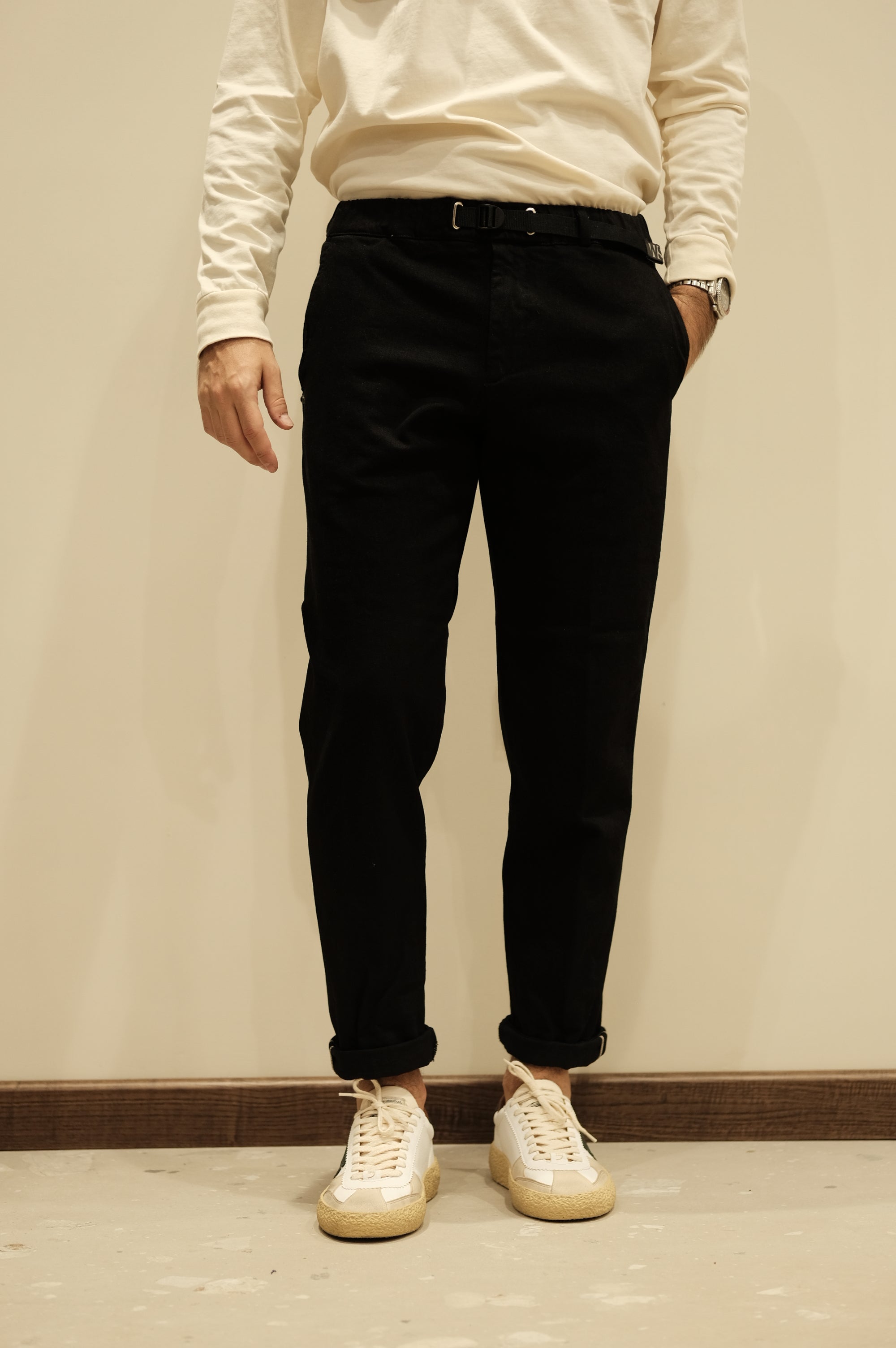 White Sand Pantalaccio Denim Cimosato Nero