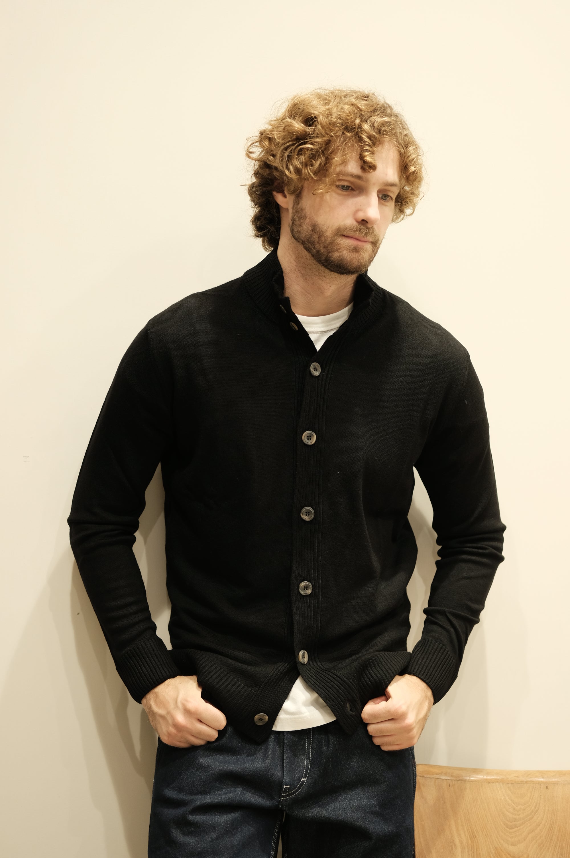 Gaffi & Co. Giacca Bottoni Lana Merino Nero