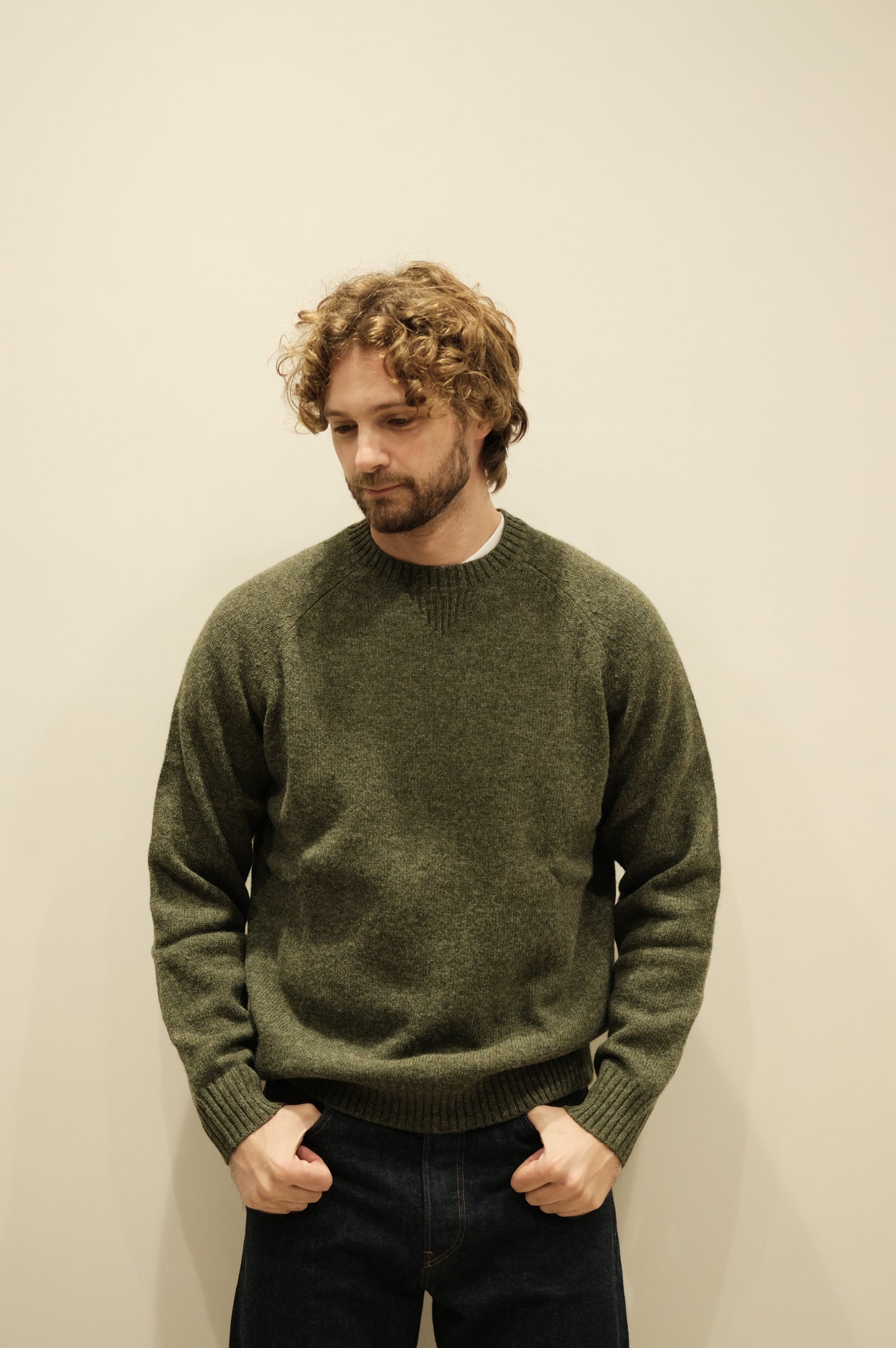 Gaffi & Co. Maglia Shetland Raglan Oliva