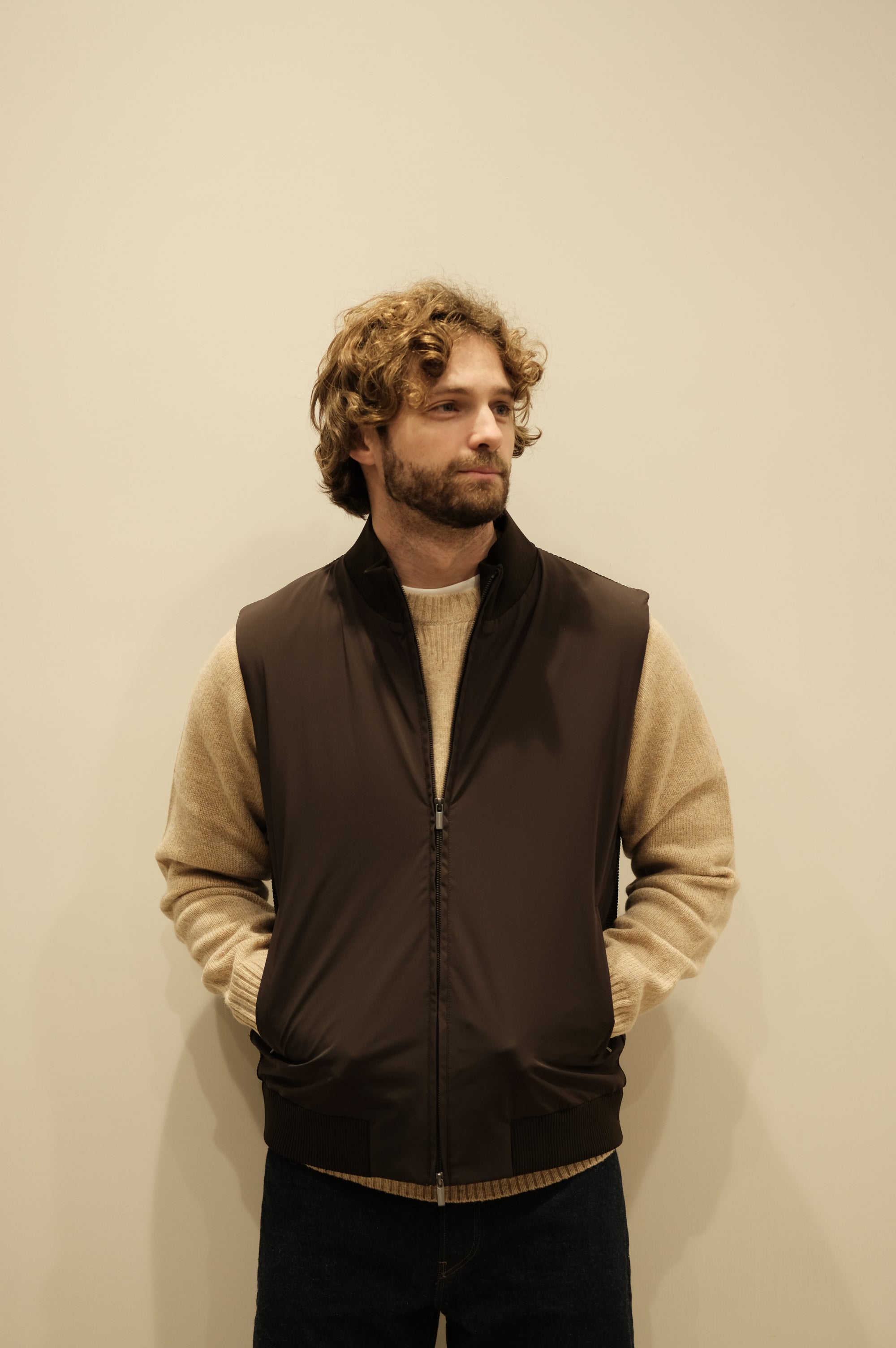 Jeordie's Gilet Nylon/Maglia Moro