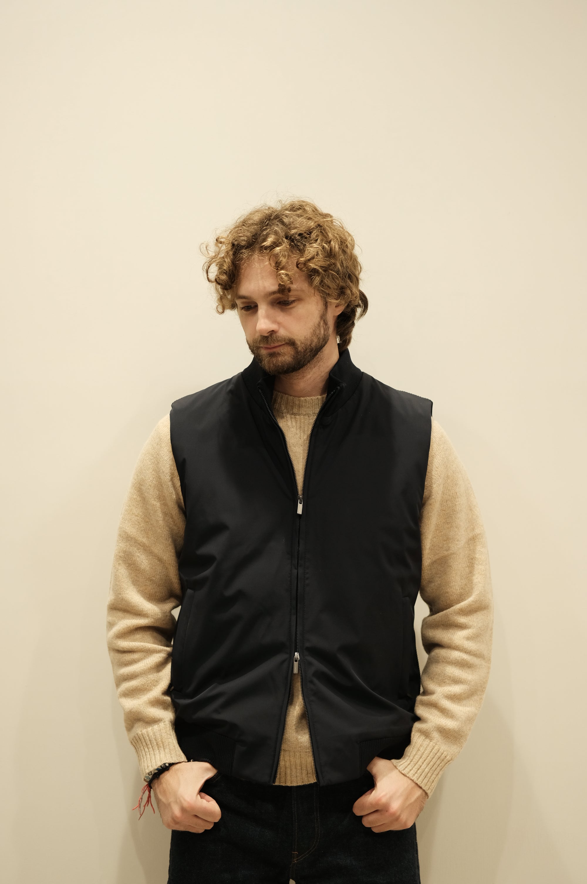 Jeordie's Gilet Nylon/Maglia Blu