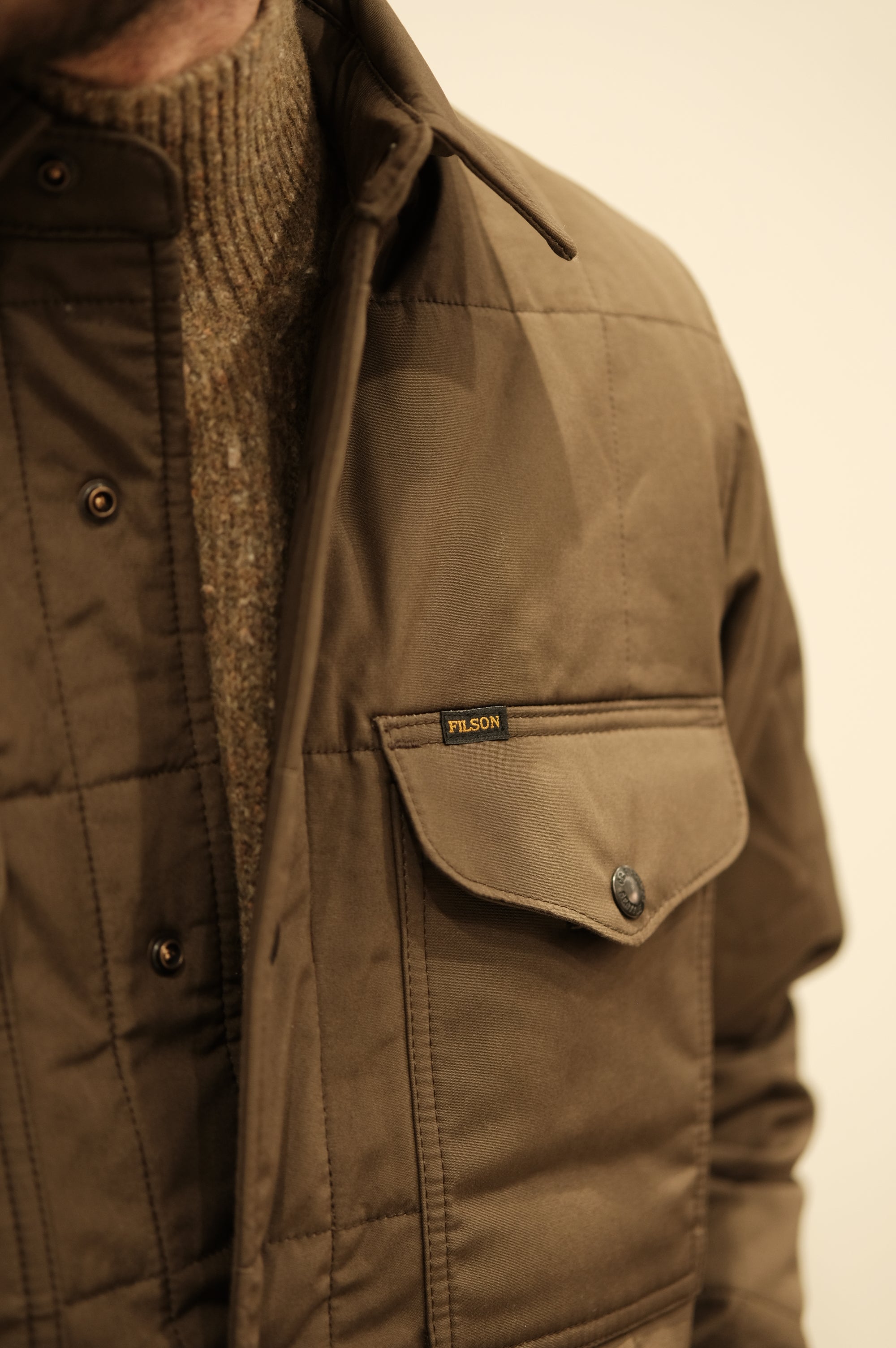 Filson Cloth Quilted Jacket-Shirt Slate Black