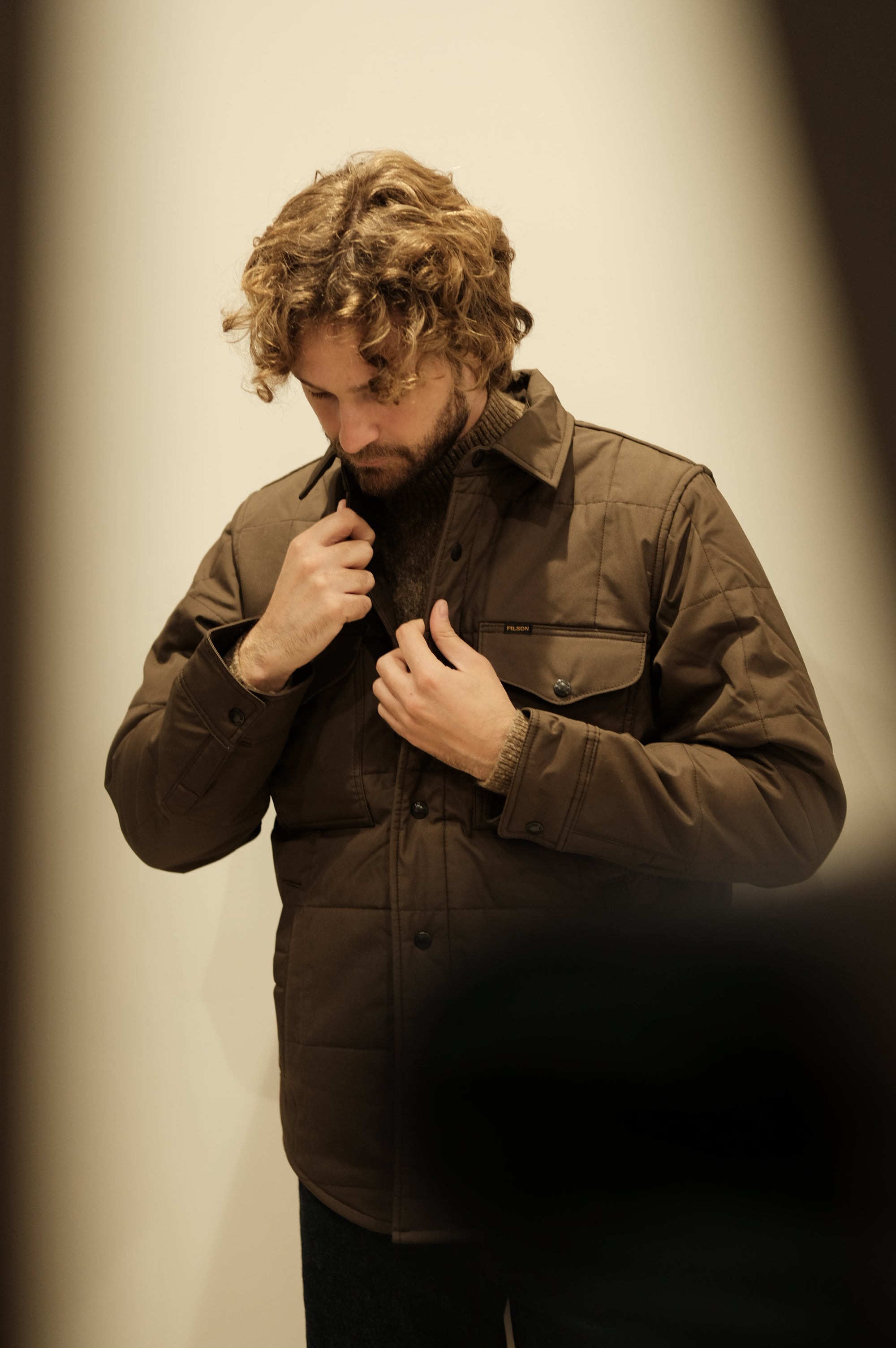Filson Cloth Quilted Jacket-Shirt Slate Black