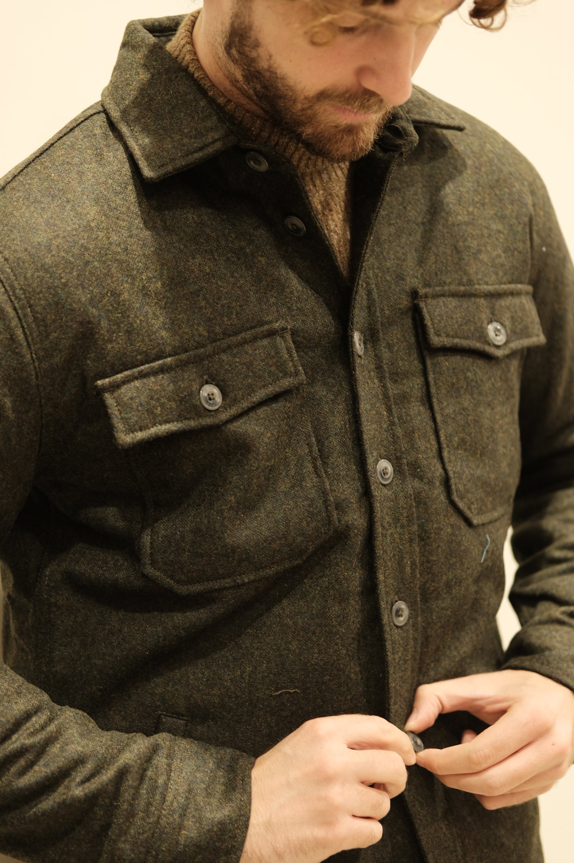 Blker Wool Donegal Trapunta Hunter Green