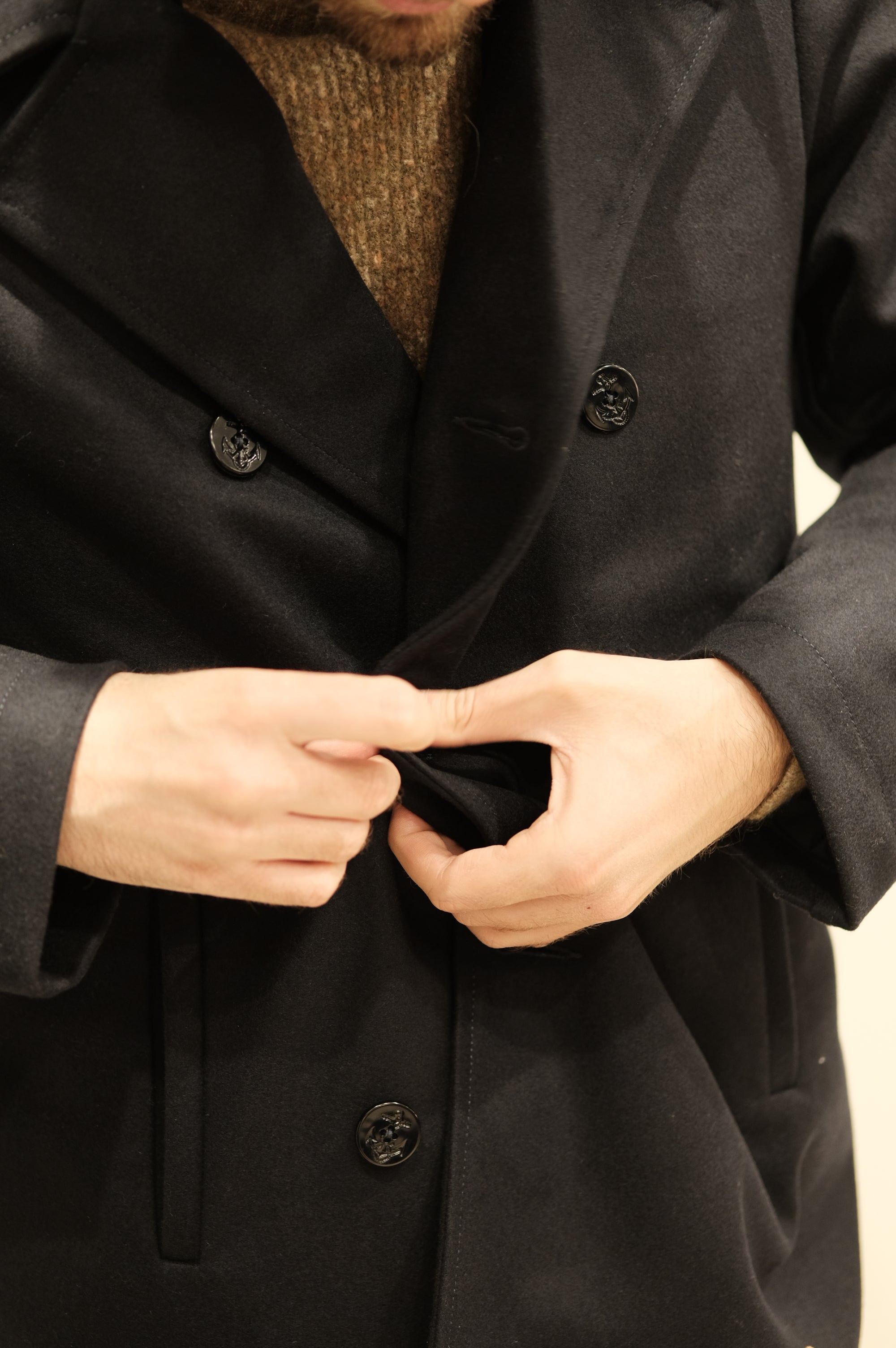 Blker Peacot Wool Jacket Navy