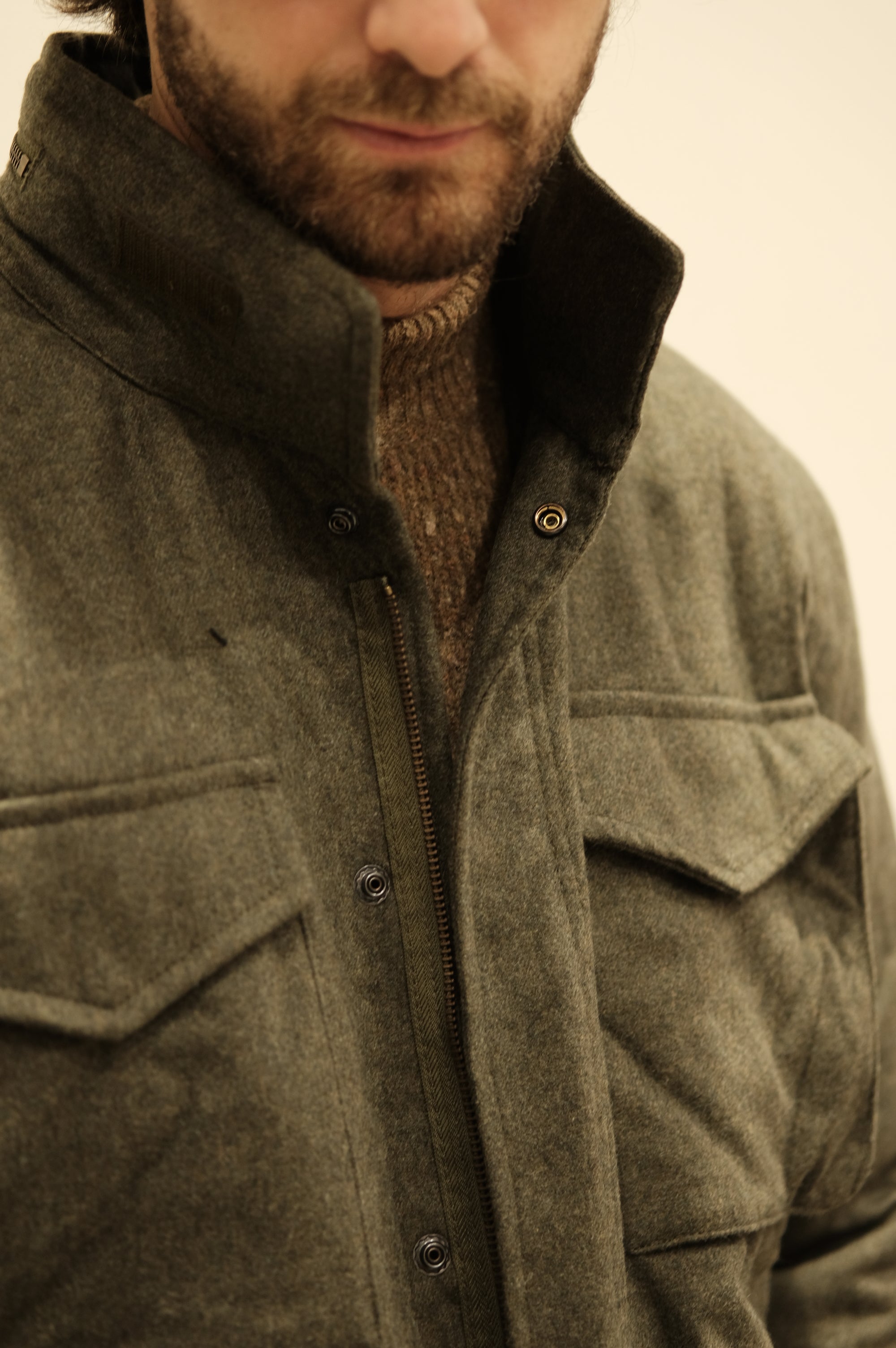 Blker Field Jacket Wool Travis Green