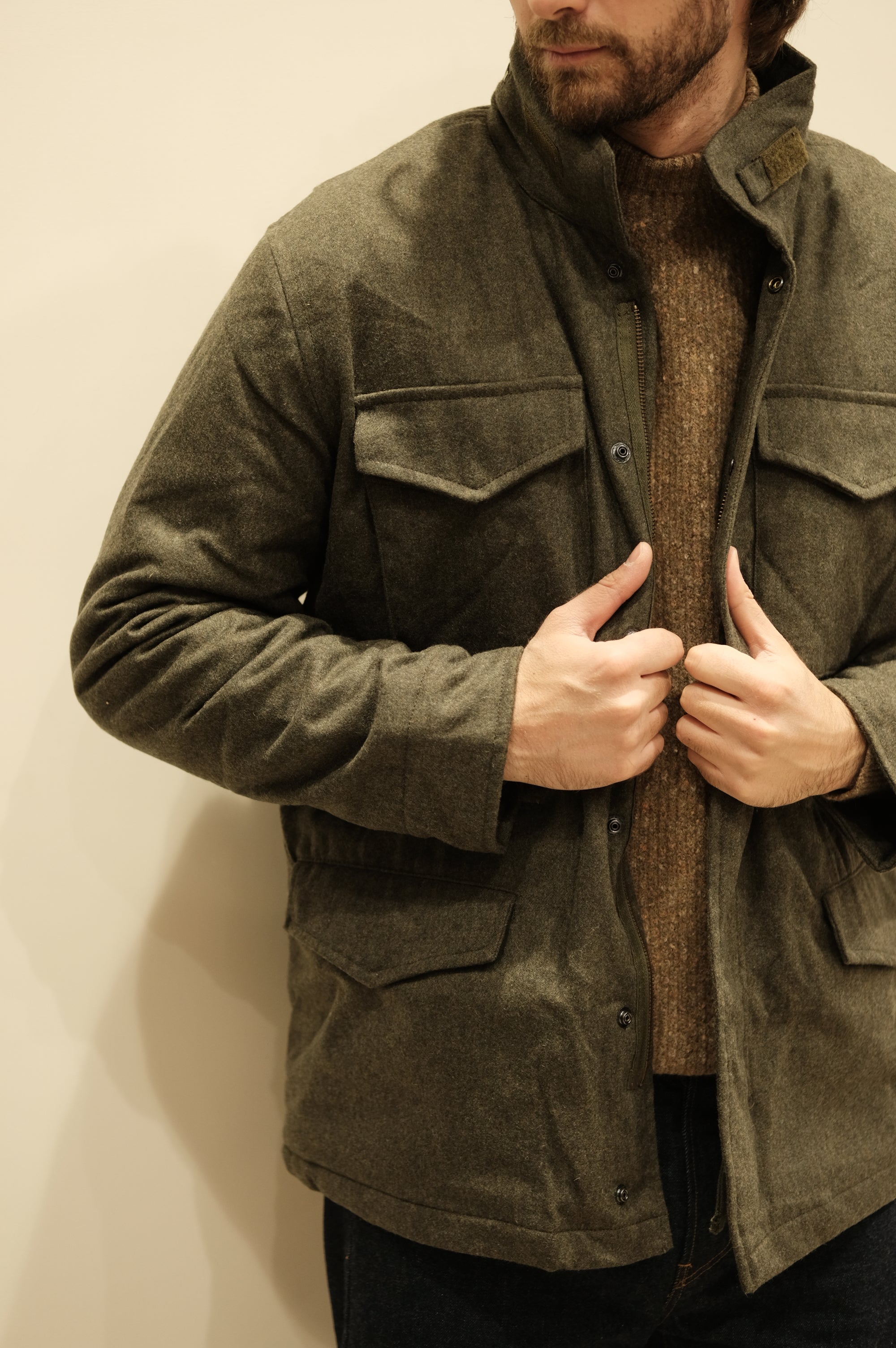 Blker Field Jacket Wool Travis Green