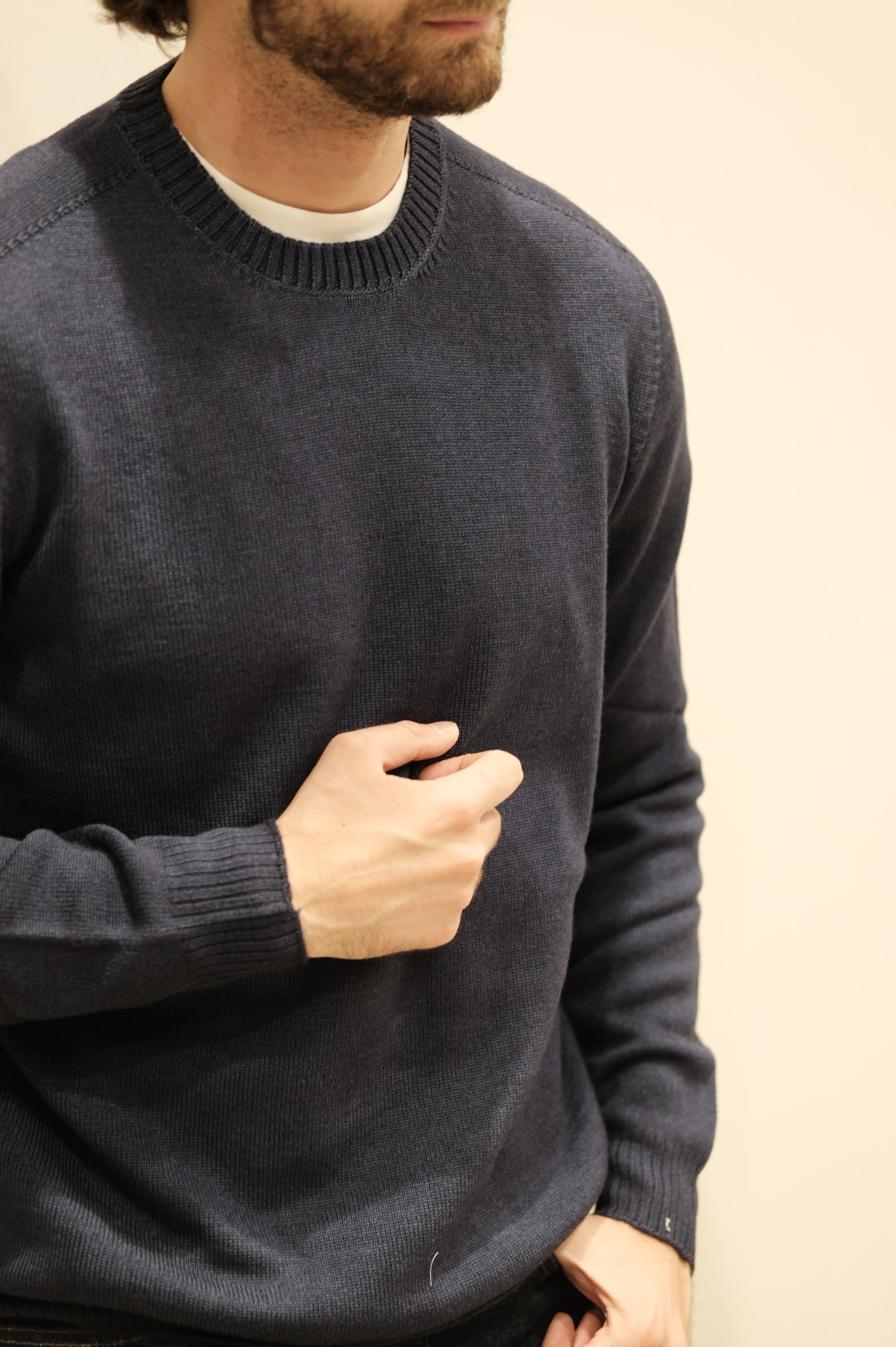 Jeordie's Maglia Lana Merinos Fast Dyed Bleu Navy
