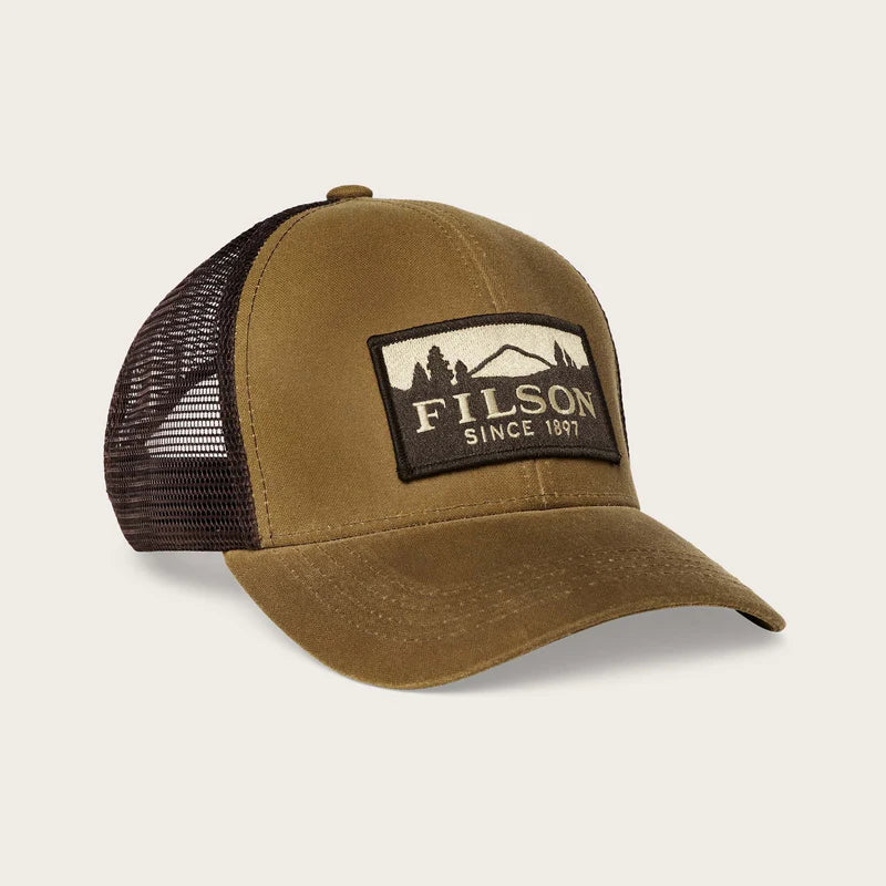 Filson Logger Mesh Cap Oil Finish Tin Cloth Dark Tan