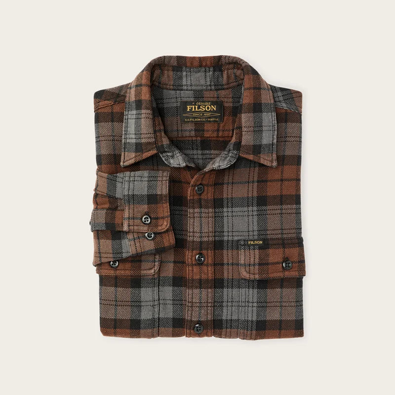 Filson Vintage Flannel Work Shirt Brown/Charcoal Plaid
