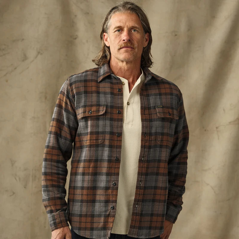 Filson Vintage Flannel Work Shirt Brown/Charcoal Plaid