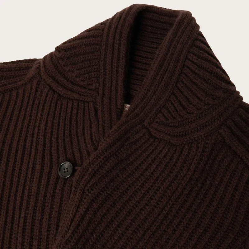 Filson Bristol Cardigan Tacoma Wool Earth Brown
