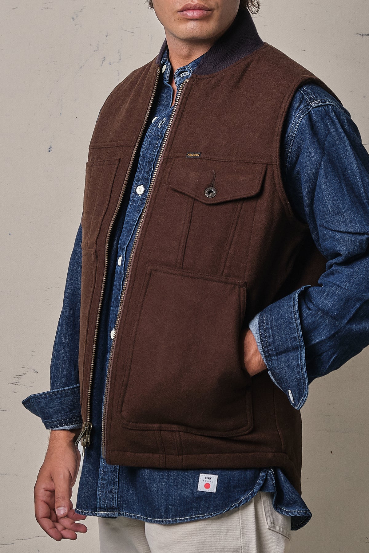 Filson Spokane Insulated Work Vest Beaver Brown