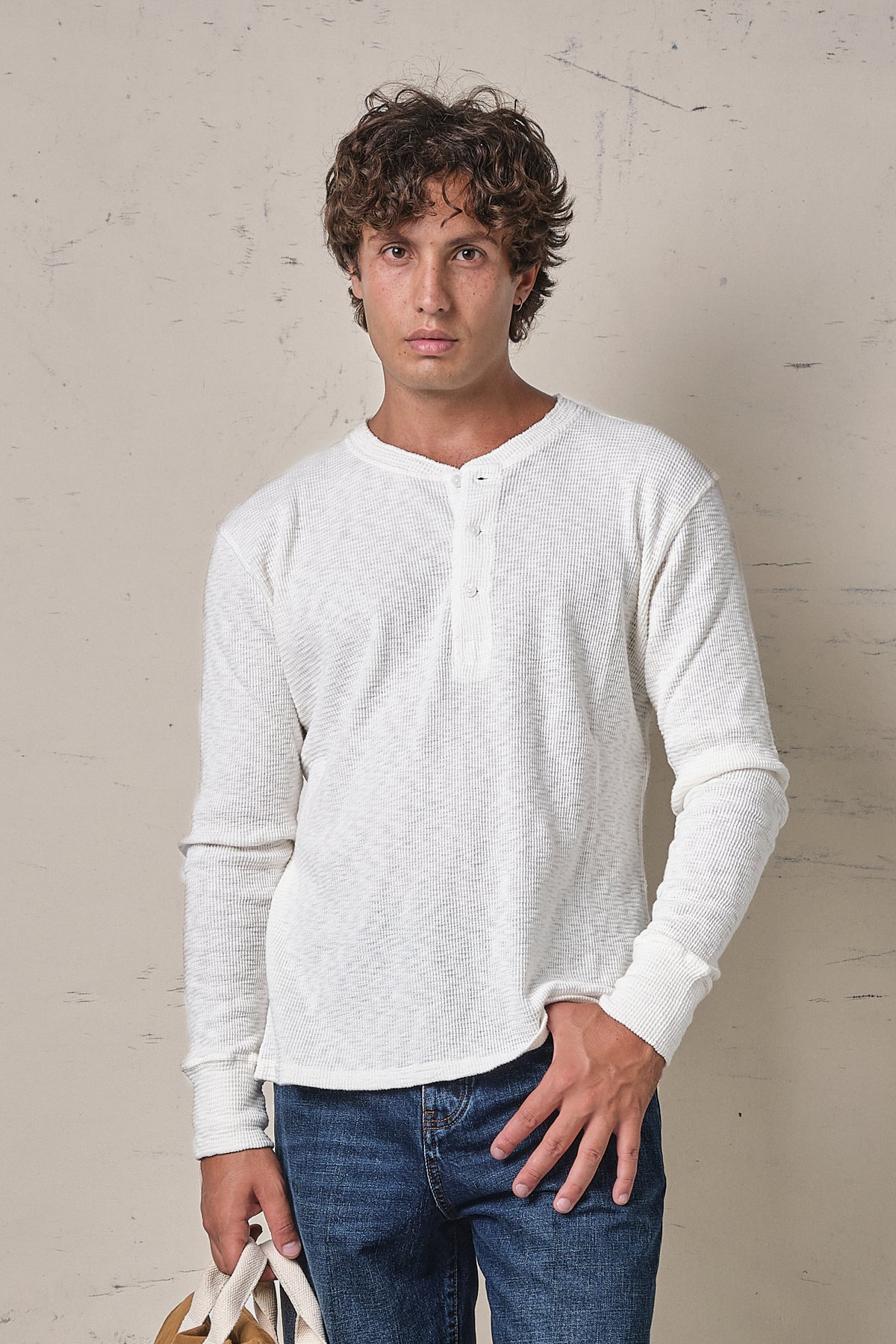Fortela Amish Maglia Waffle Serafino White