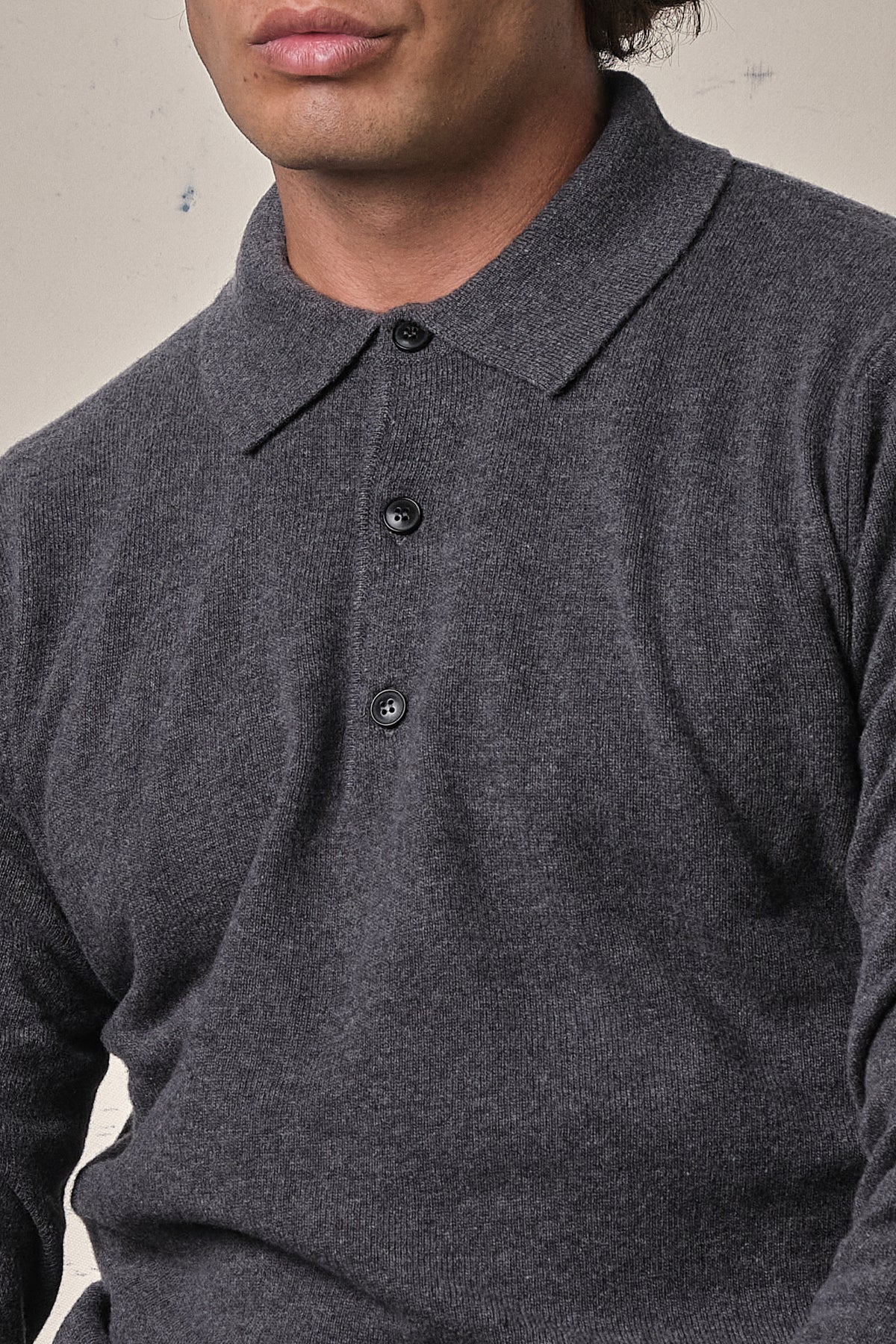 Jeordie's Polo Lana Merinos/Cachemire Grigio Melange