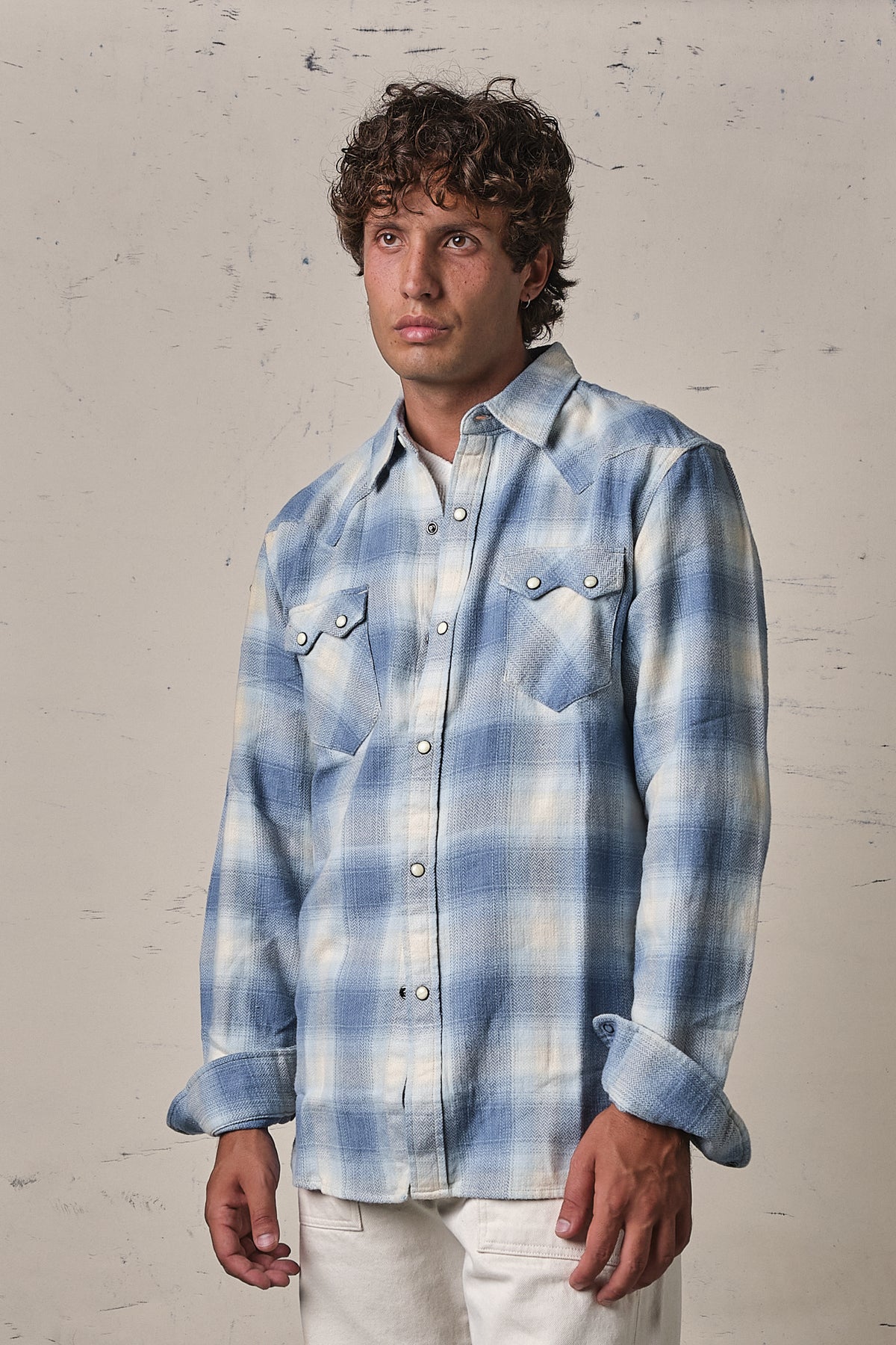 Fortela Josh Texan Check Shirt Light Blue