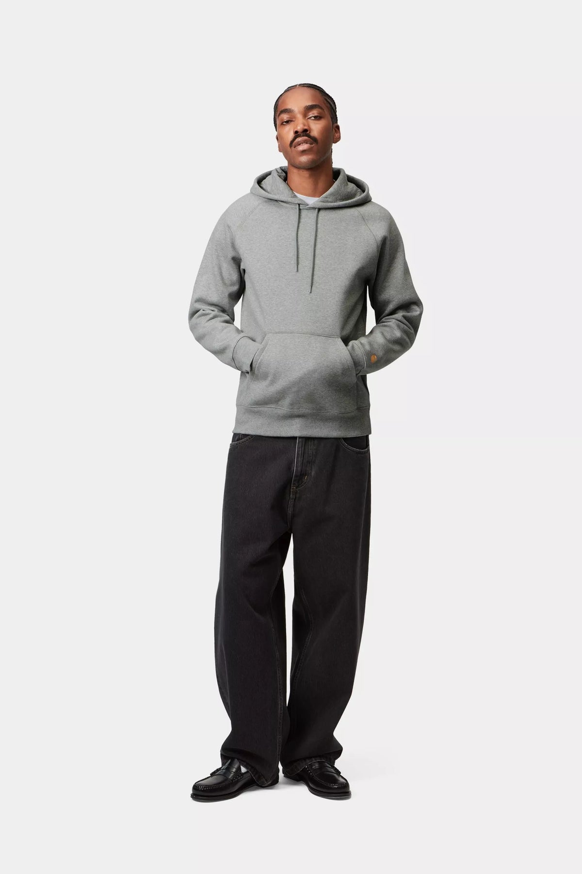 Carhartt WIP Hooded Chase Sweatshirt Grey Heather/Gold