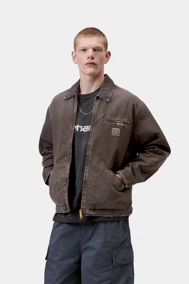 Carhartt WIP OG Detroit Jacket Hamilton Tobacco Destroy Wash