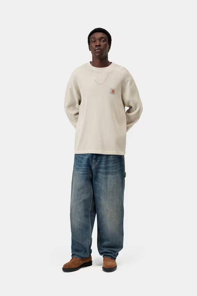 Carhartt WIP L/S Vista Waffle T-Shirt Fleur De Sel Garment Dyed