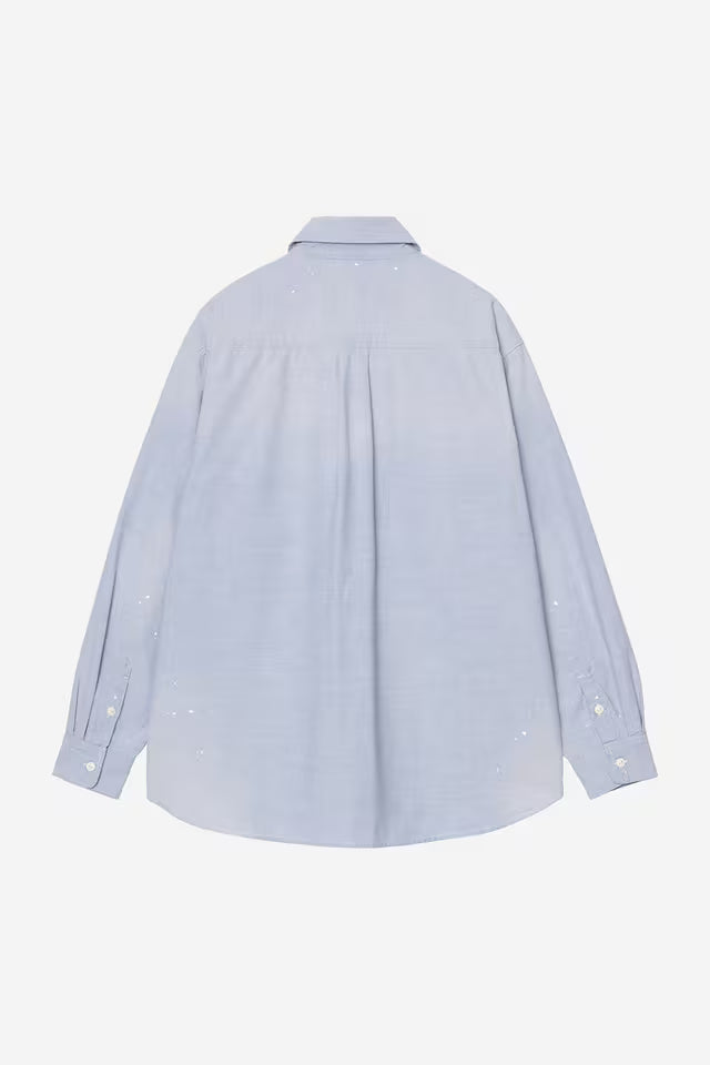 Carhartt WIP L/S Painter Shirt Blue Worn Used Splatter
