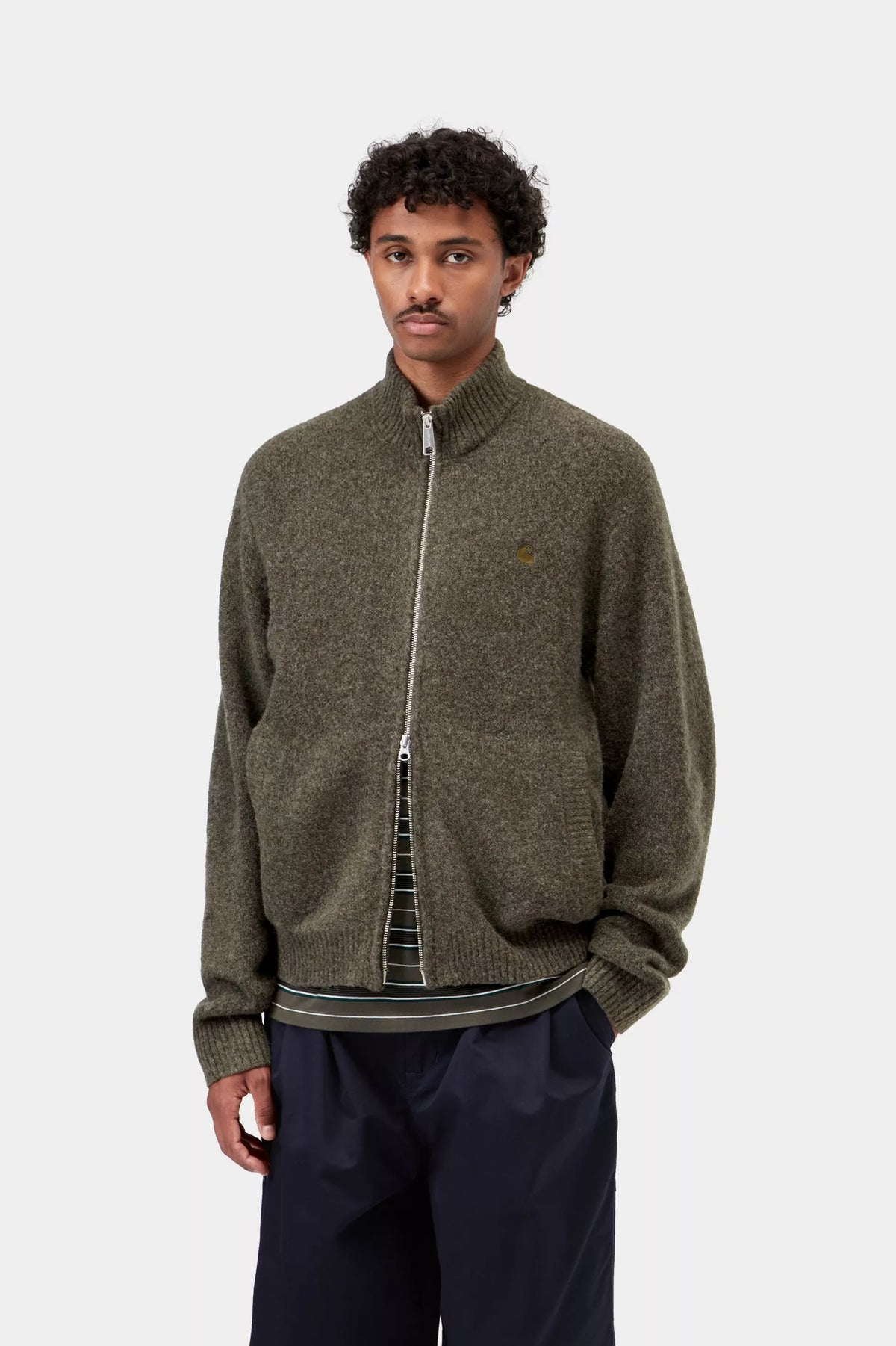 Carhartt WIP Curtis Sweater Jacket Tangled Shungite